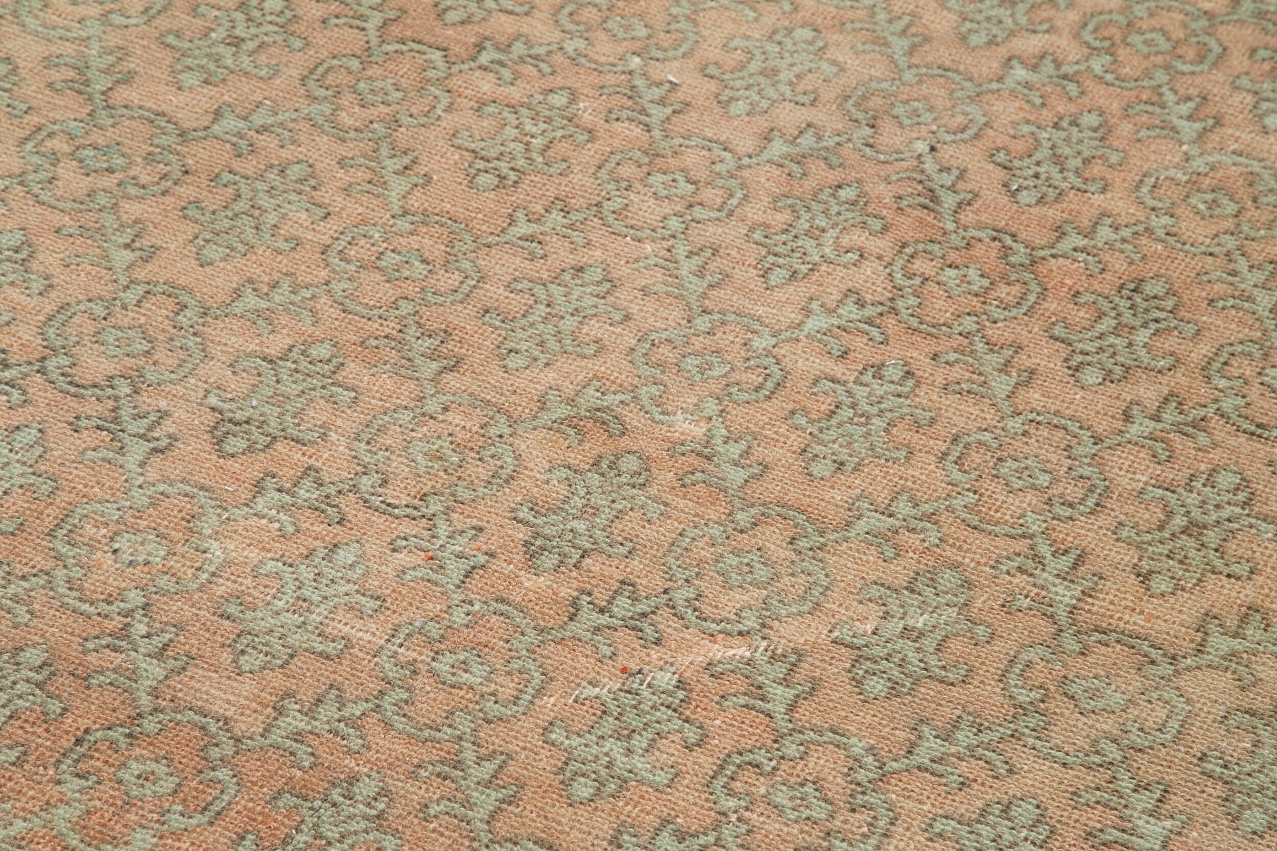 Handmade Area Rug - Checkered Kilim Beige Wool Cotton Vintage Turkish Carpet 5'7''x9'7''