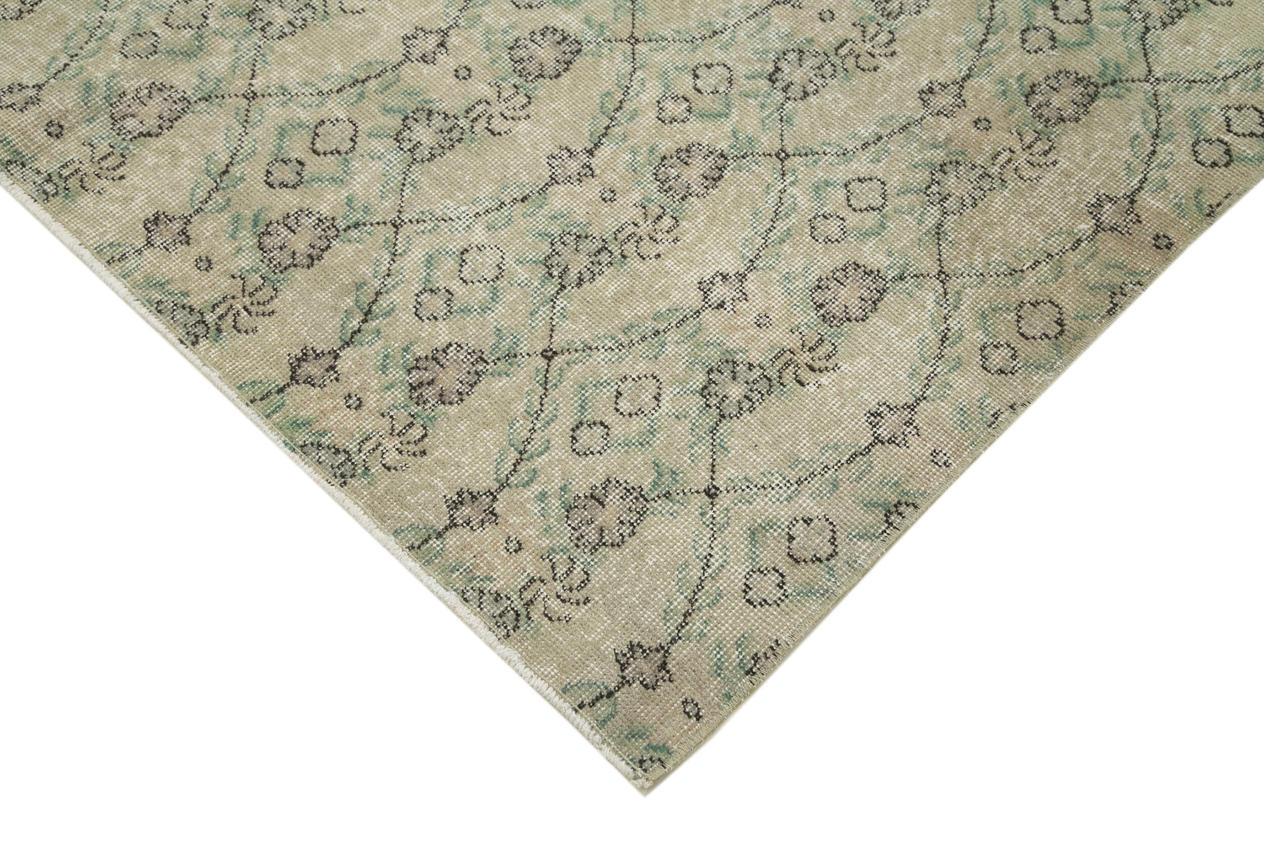 Handmade Area Rug – Checkered Kilim Carpet 5'4"x8'6" Beige Wool Cotton Durable