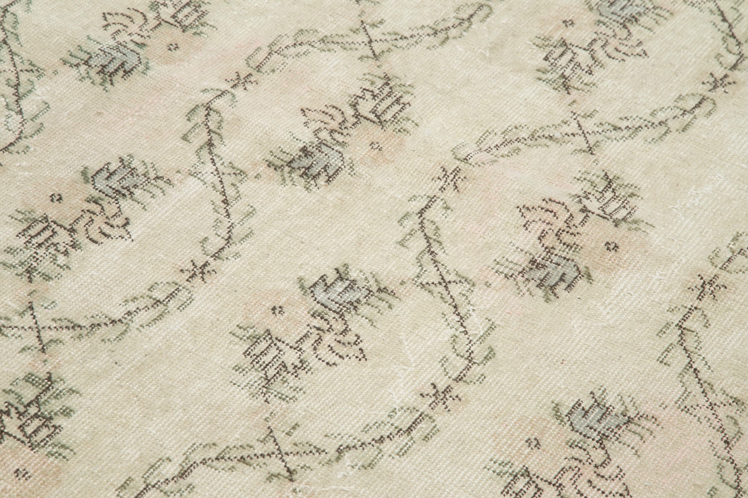Handmade Area Rug | Checkered Kilim Beige Cotton Wool Rug 4'11'' x 8'6''