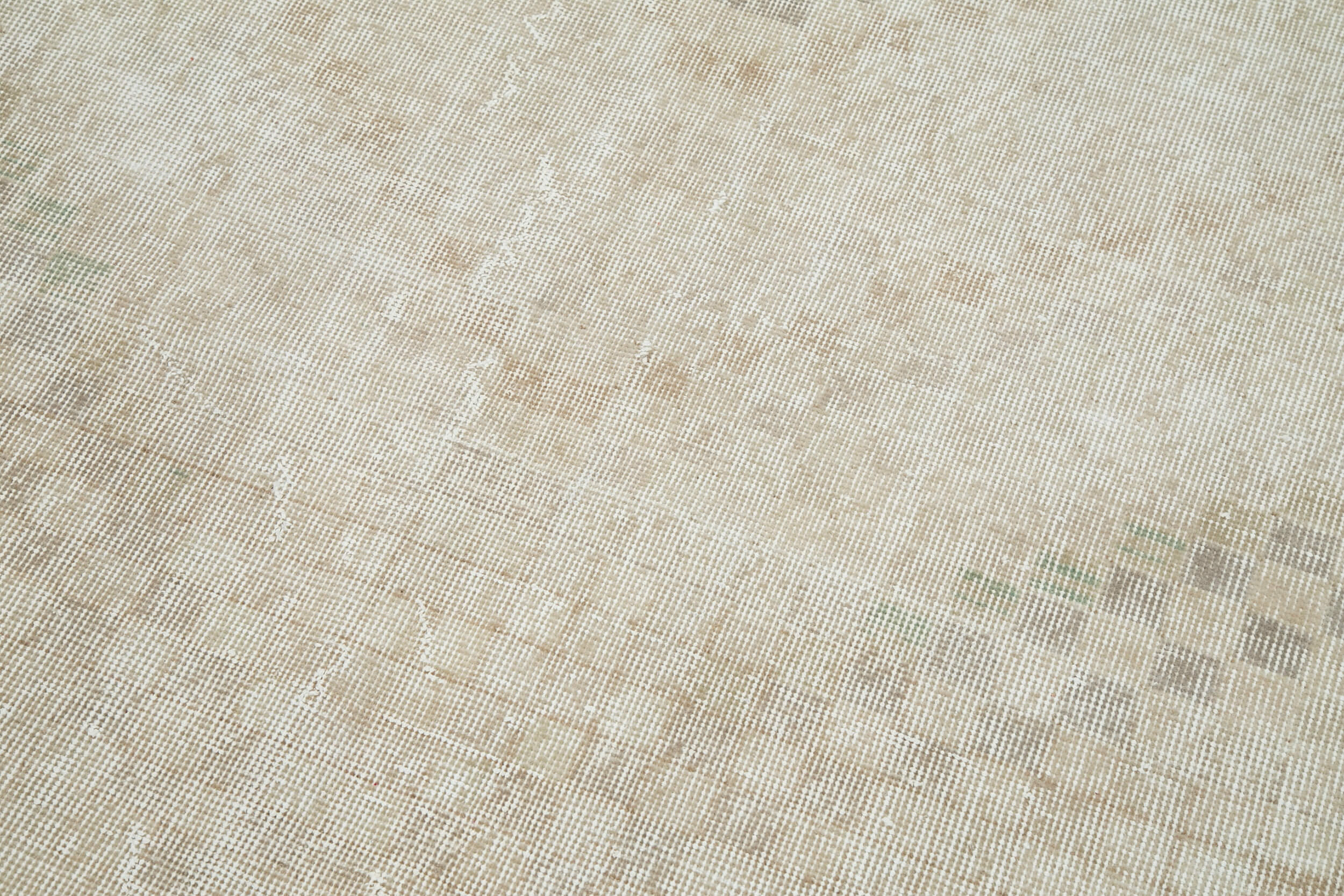 Handmade Area Rug - Checkered Kilim Carpet 5x9 Feet Wool Cotton Blend Beige