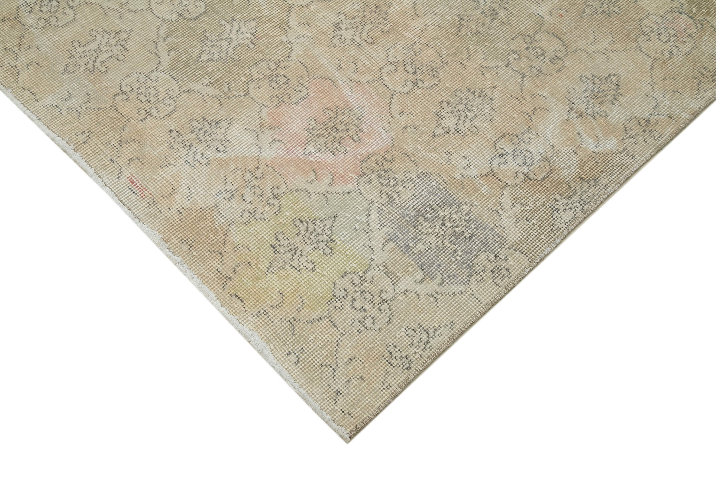 Handmade Area Rug - Checkered Kilim Beige Cotton Wool Rug 5'9'' x 8'6''