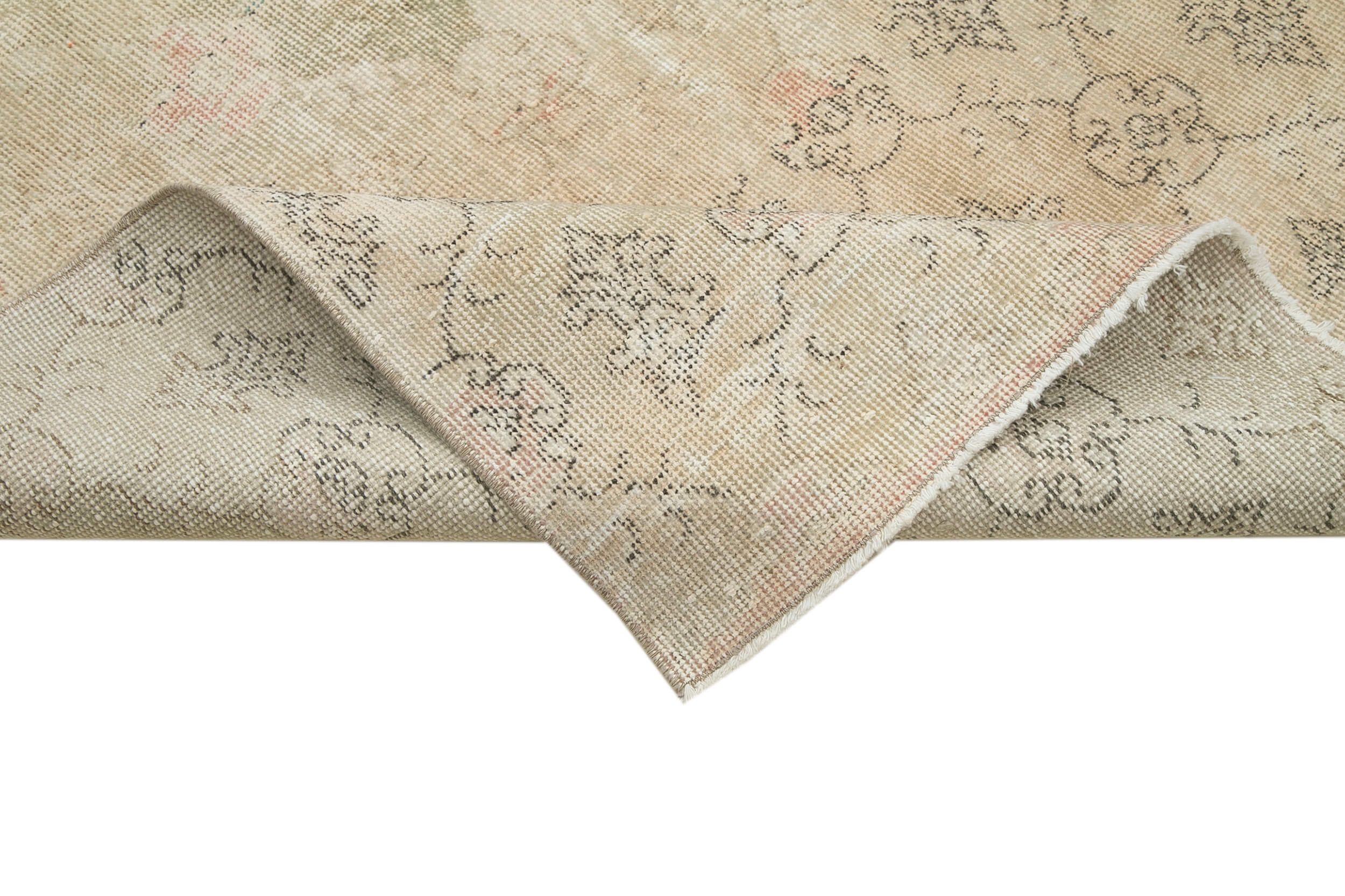 Handmade Area Rug - Checkered Kilim Beige Cotton Wool Rug 5'9'' x 8'6''