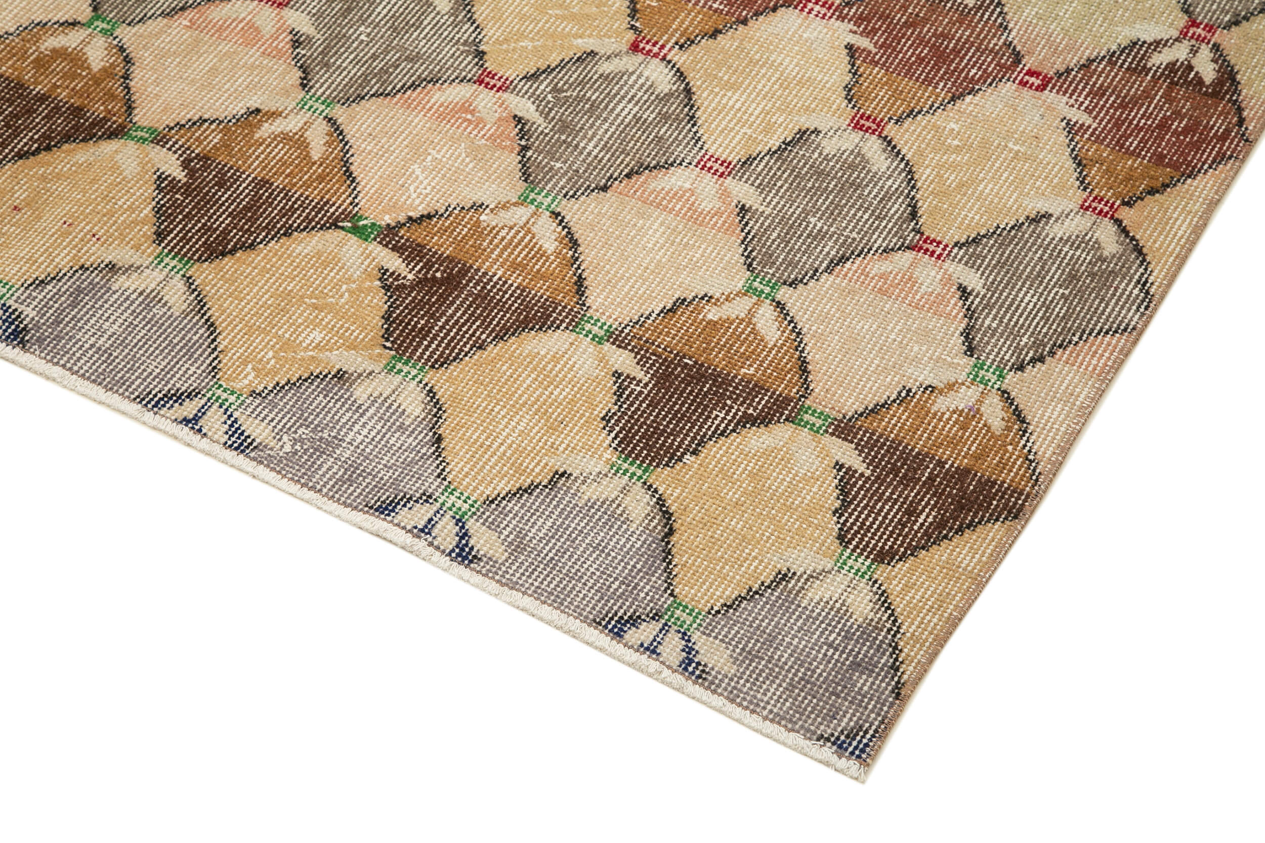 Handmade Cotton Wool Rug - Checkered Kilim Rug 5'5'' x 7'9'' Vintage Turkish Carpet