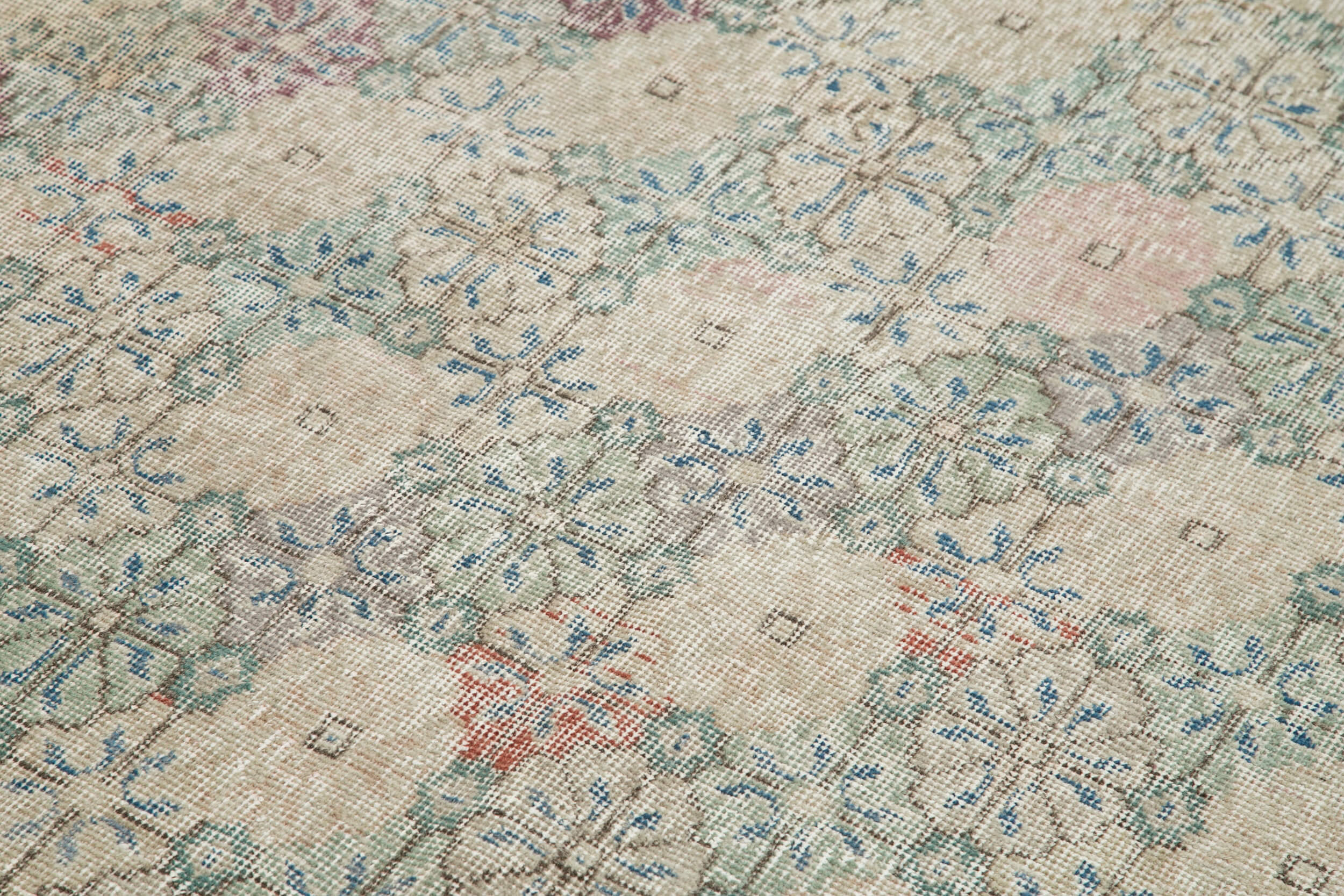 Handmade Area Rug – Checkered Kilim Cotton Wool Rug 5'0"x8'6" Bohemian Style