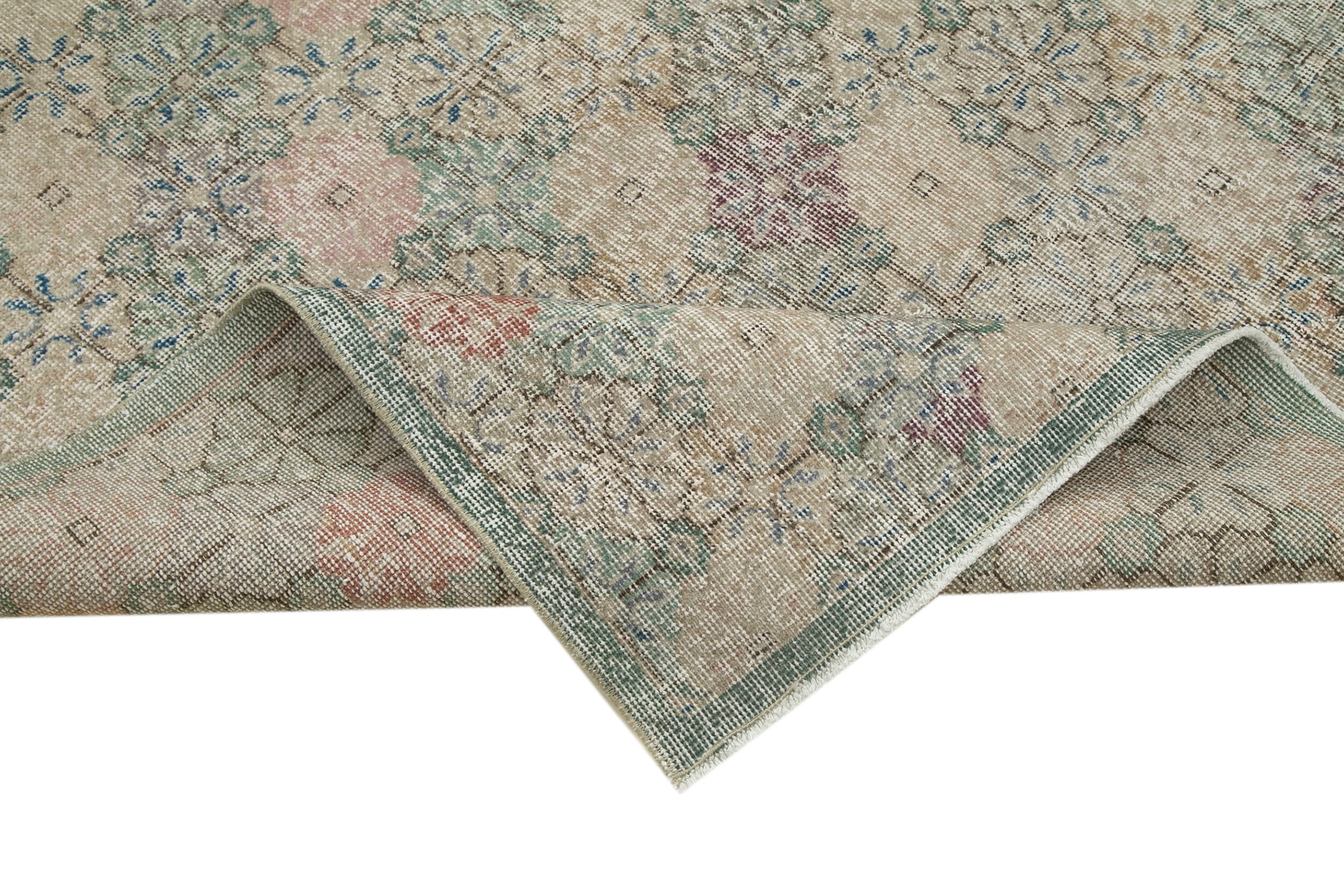 Handmade Area Rug – Checkered Kilim Cotton Wool Rug 5'0"x8'6" Bohemian Style