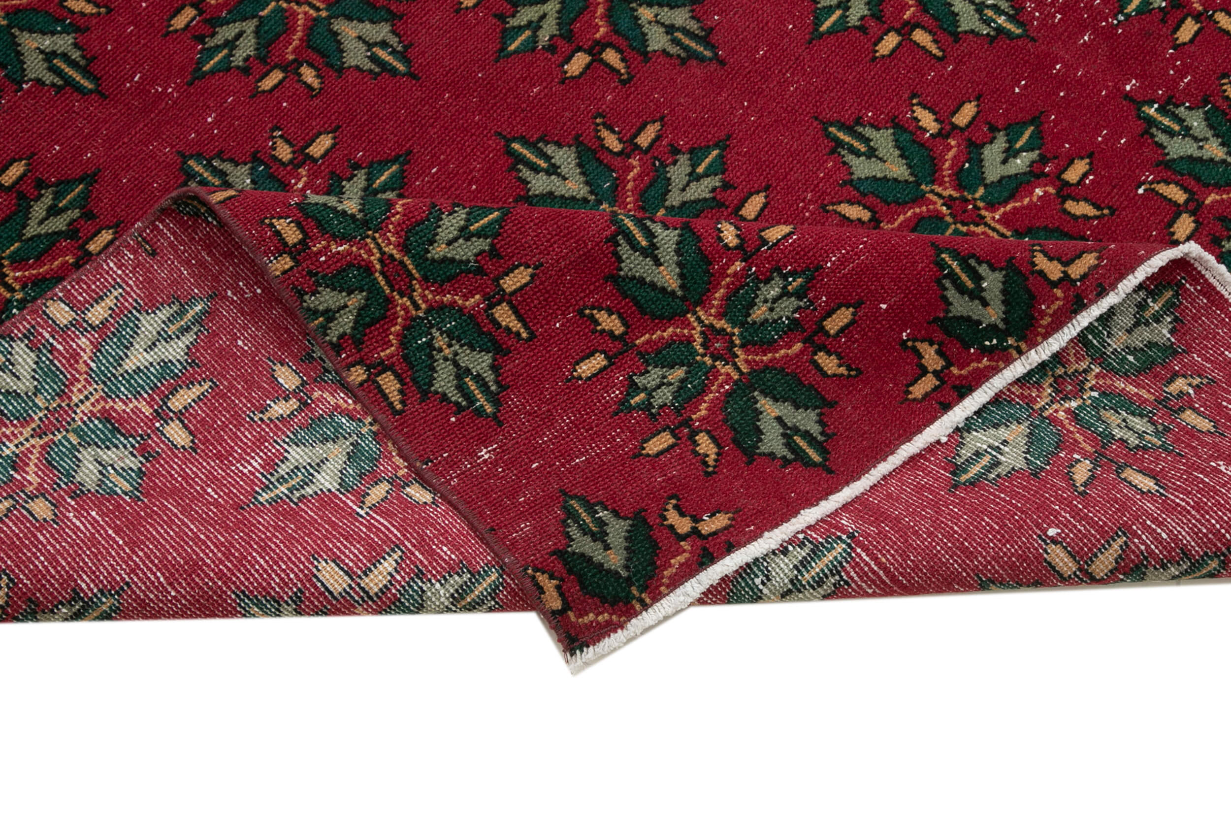 Handmade Area Rug – Red Checkered Kilim Cotton Wool Vintage Turkish Carpet 6'6"x9'10"
