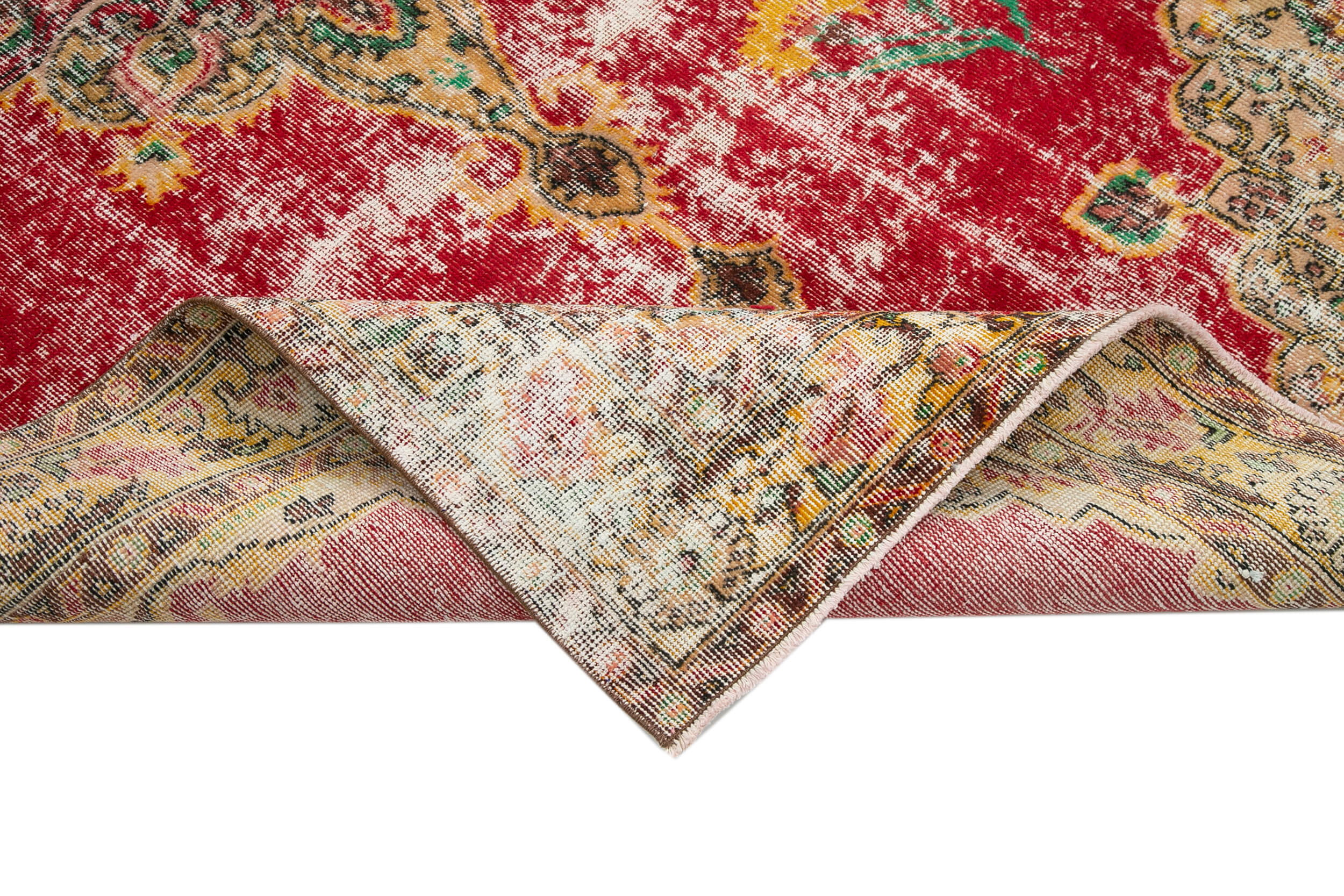 Handmade Wool Area Rug – Checkered Kilim Red Cotton Wool Carpet 5'5''x8'10'' by Agacan