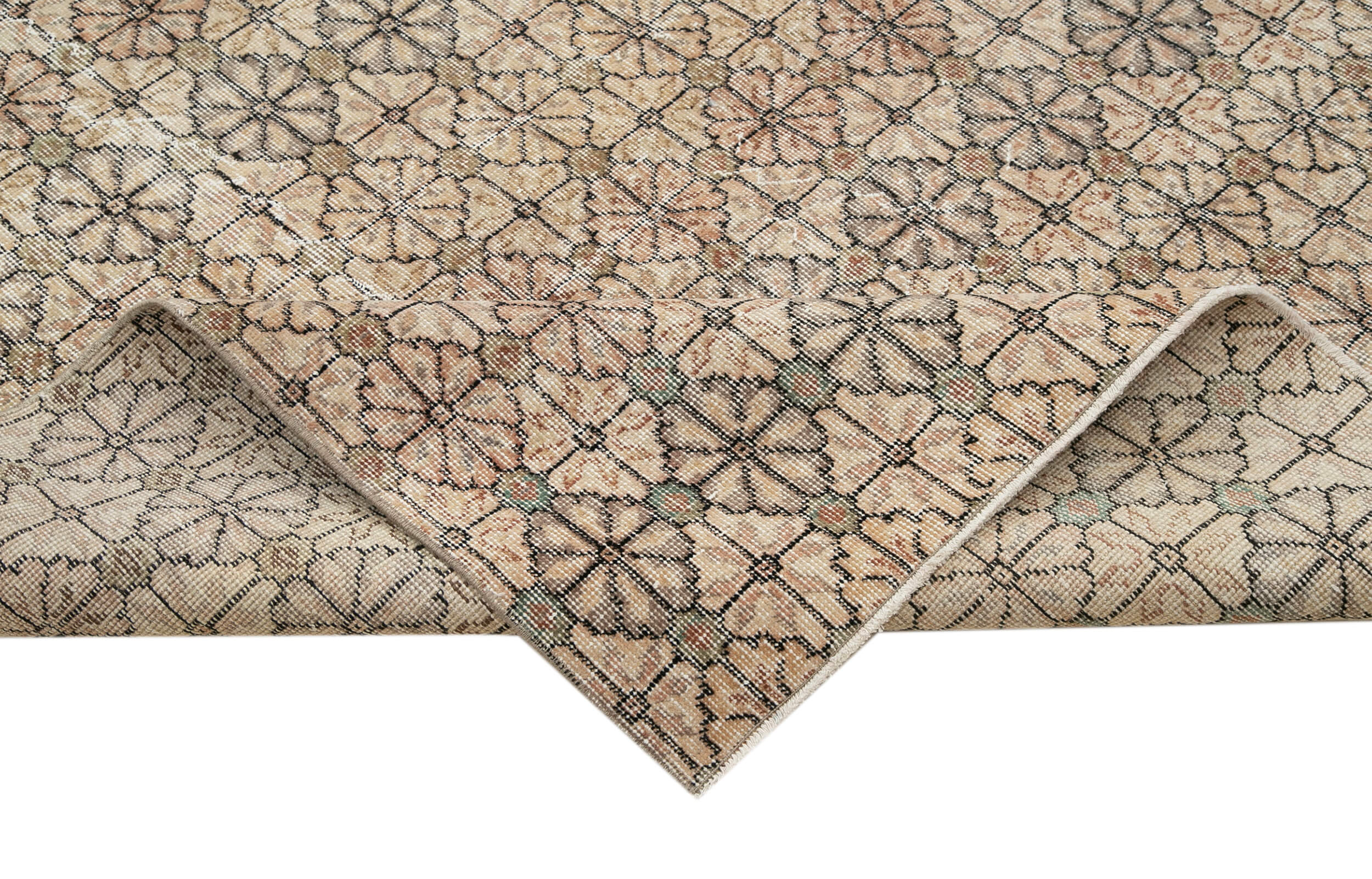 Handmade Kilim Rug | Beige Area Rug - Cotton Wool Flat Weave Carpet 6'2''x12'2''