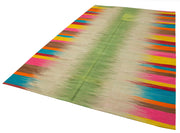 Handmade Wool Area Rug - Vintage Turkish Kilim Carpet | Cotton Wool Rug 6'11''x11'1''