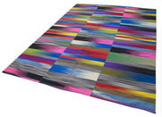 Handmade Cotton Wool Rug - Vintage Kilim Carpet | 6x9 Area Rug, Striped Cotton Wool Blend