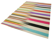 Handmade Cotton Wool Rug – Vintage Kilim Carpet | 5x9 Area Rug, Bohemian Style