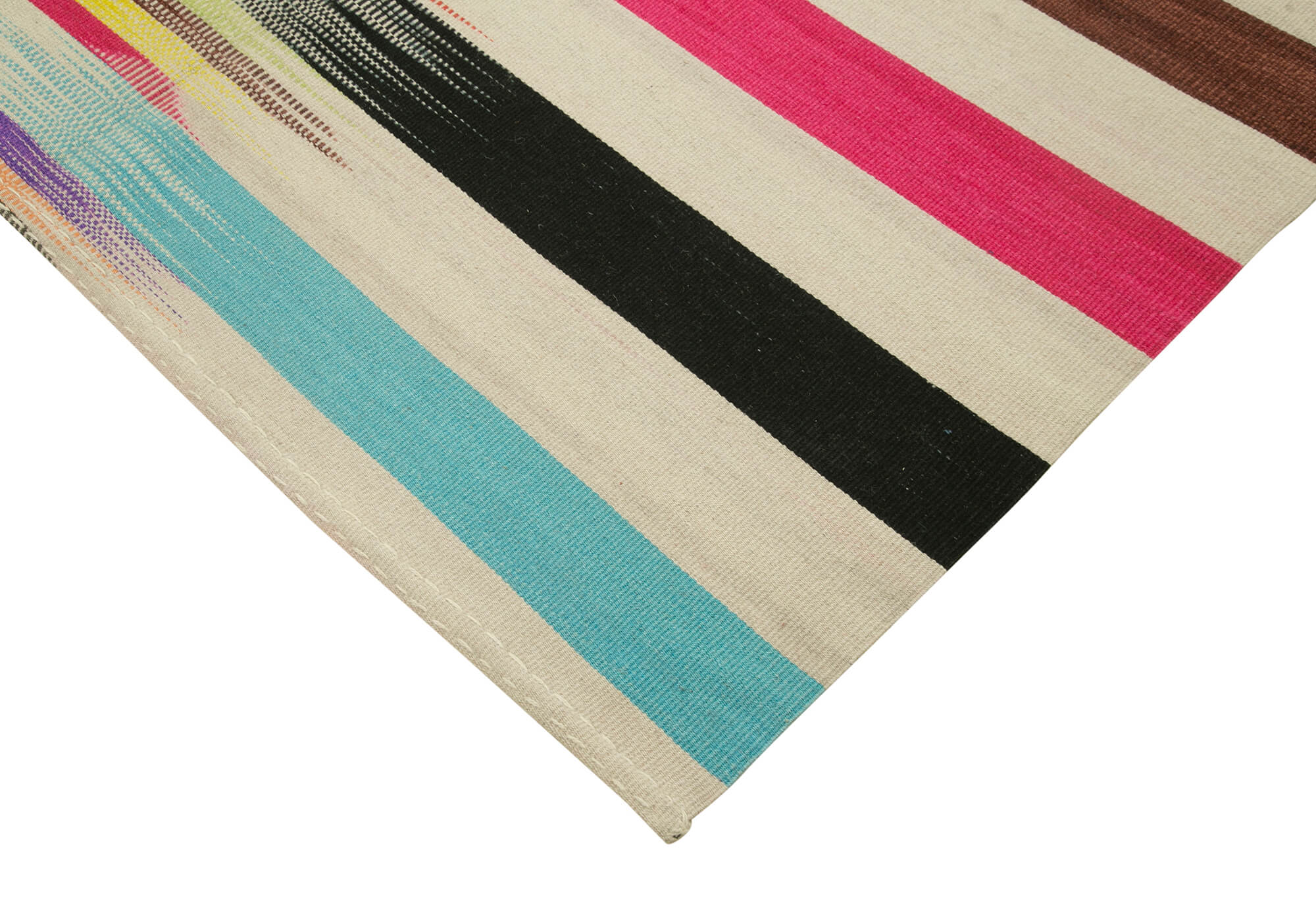 Handmade Cotton Wool Rug – Vintage Kilim Carpet | 5x9 Area Rug, Bohemian Style