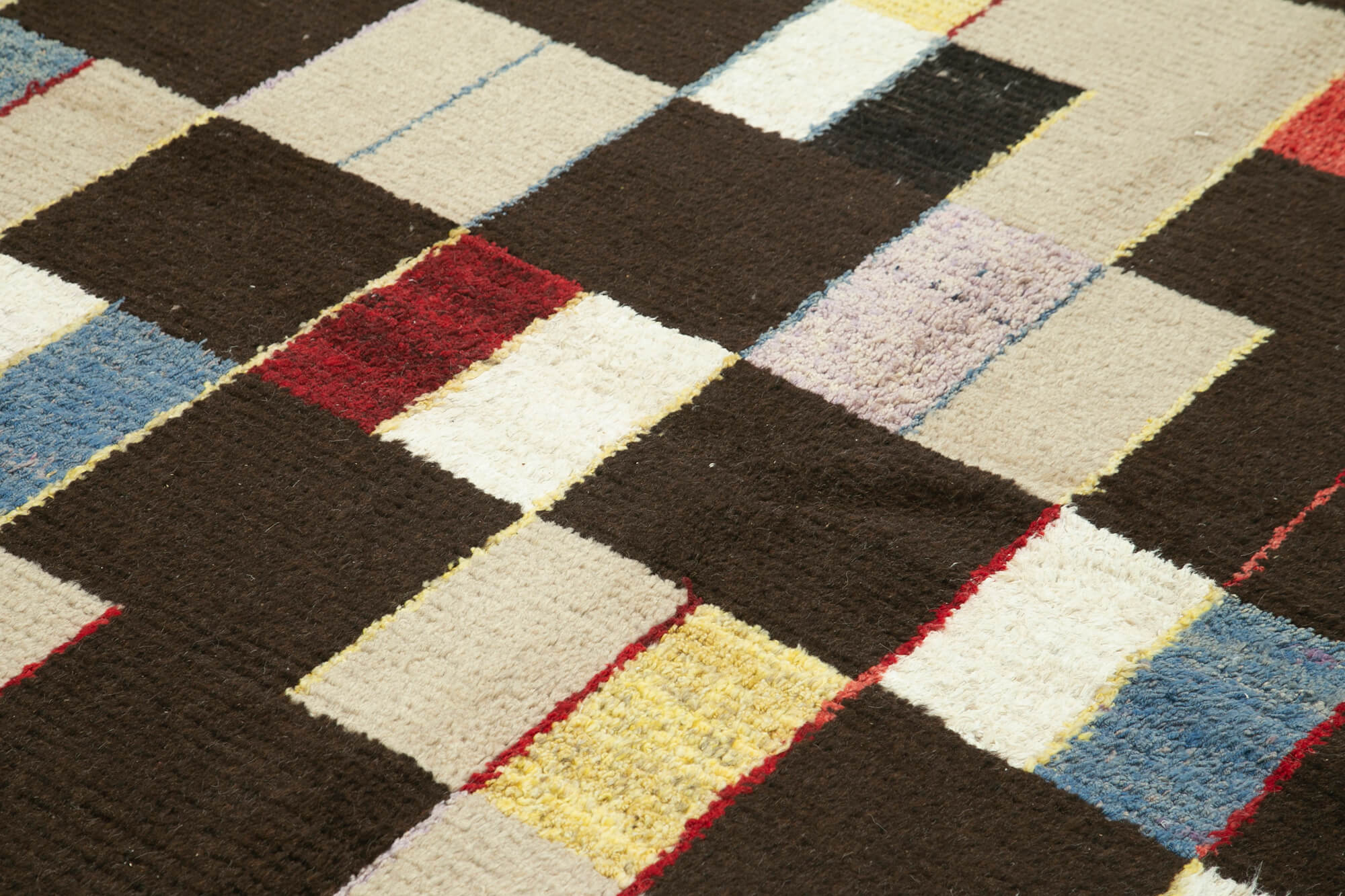 Handmade Wool Area Rug – Geometric Cotton Wool Rug 8x10 Feet Neutral Beige