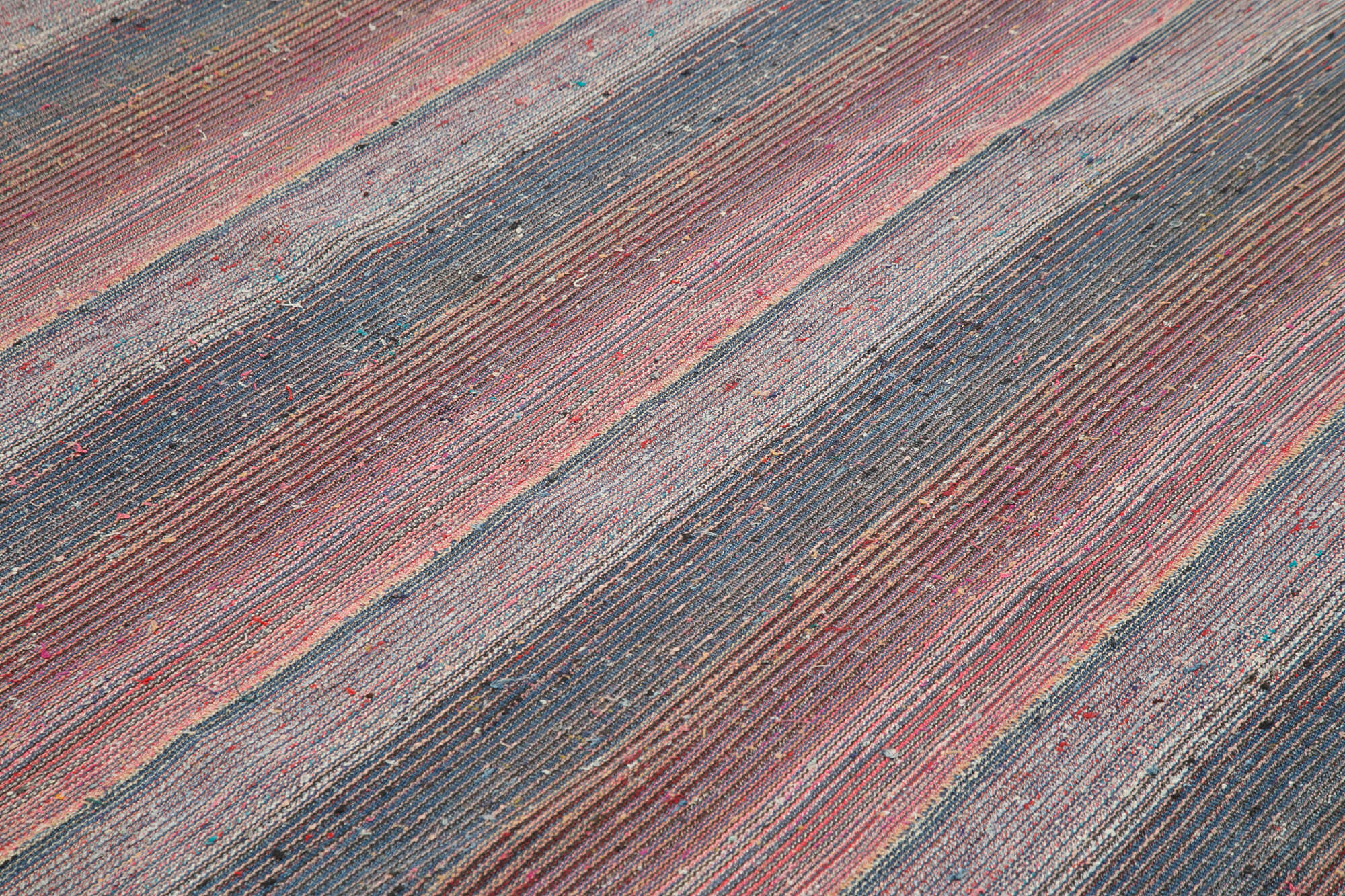 Handmade Area Rug - Brown Striped Cotton Wool Kilim Rug 7x9 Feet by Agacan