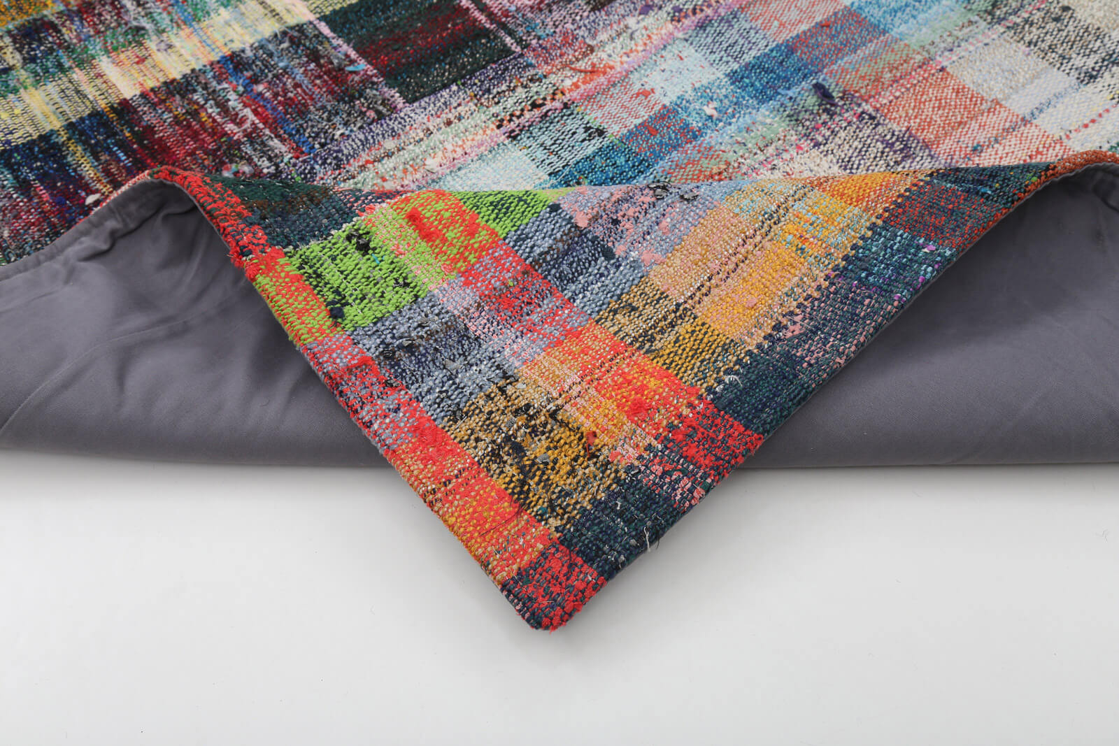 Handmade Patchwork Rug – Kirk Yama Grey Cotton Wool Area Rug 6'10" x 10'1"
