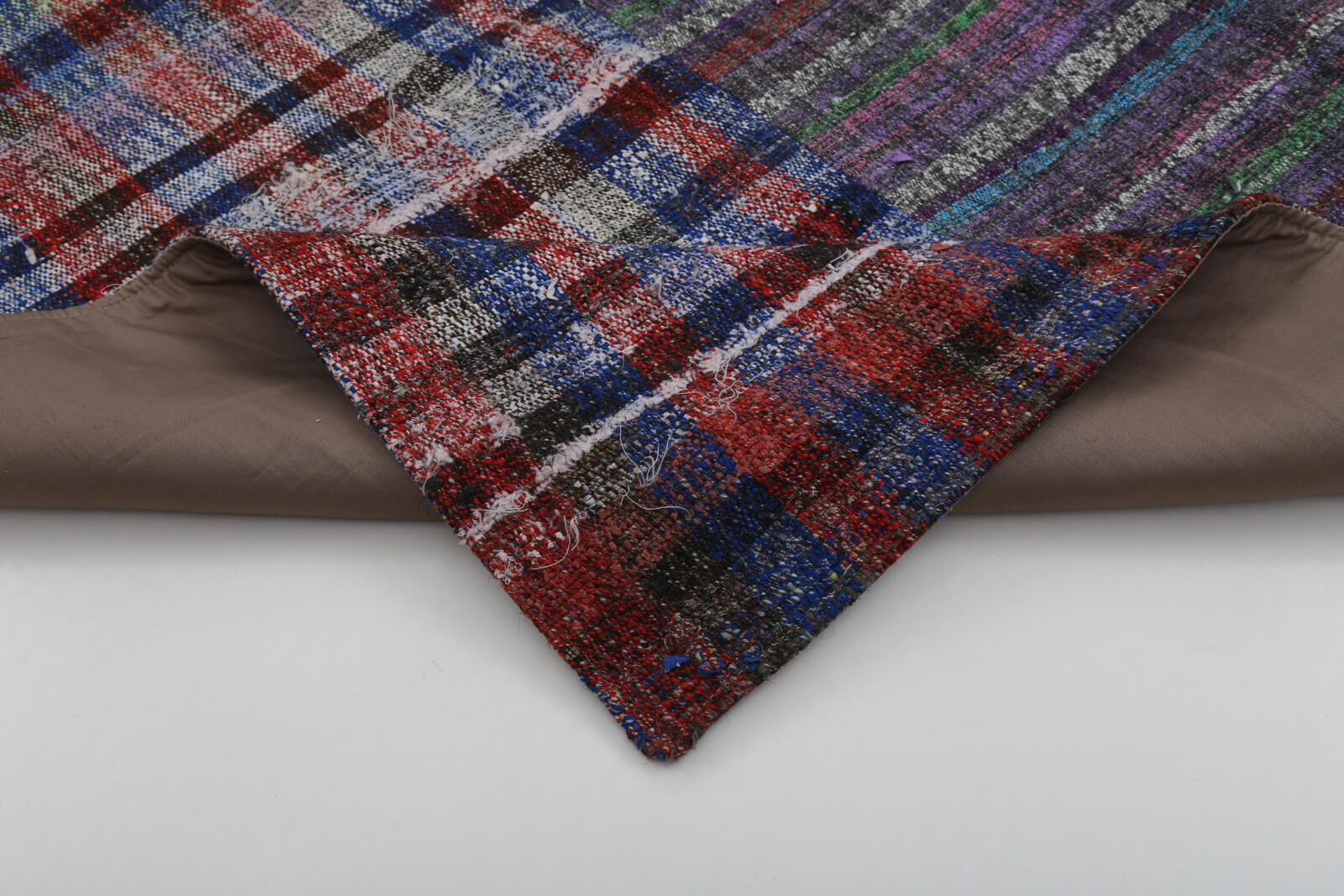 Handmade Patchwork Rug – Purple Patchwork Area Rug 6'9'' x 9'11'' Cotton Wool