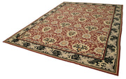Handmade Wool Area Rug – Red Floral Carpet | Vintage Turkish Floral Rug 9'1"x12'1"