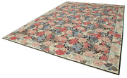 Handmade Floral Area Rug | Turkish Hand Knotted Vintage Wool Carpet, Soft Plush Texture, Durable Natural Fibers