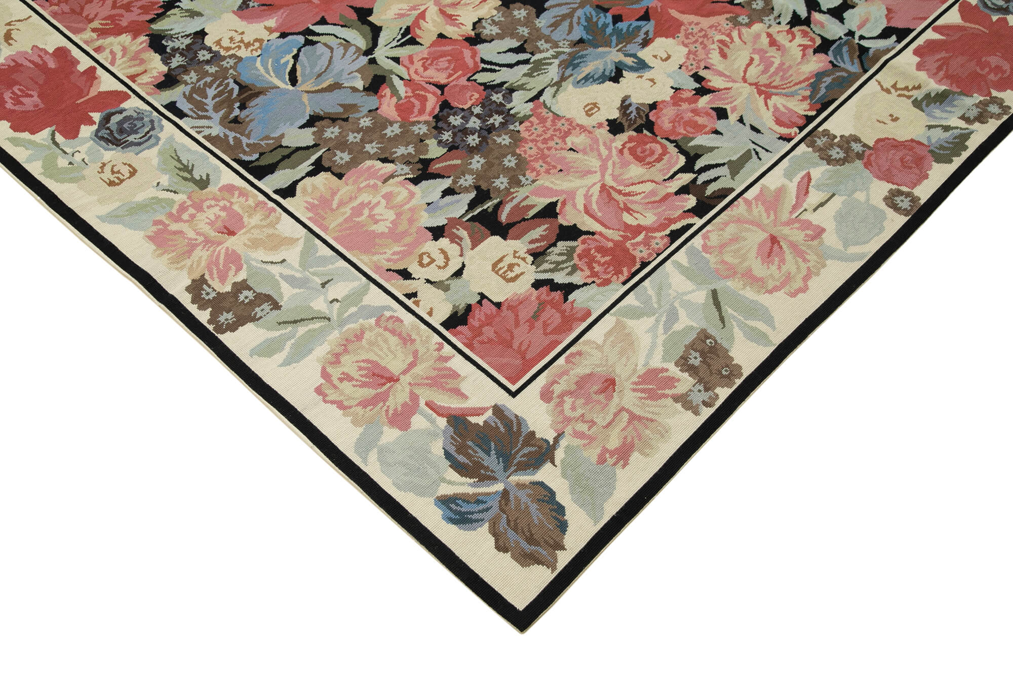 Handmade Floral Area Rug | Turkish Hand Knotted Vintage Wool Carpet, Soft Plush Texture, Durable Natural Fibers