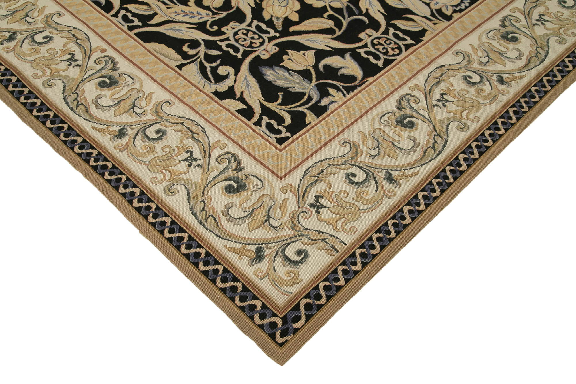 Handmade Wool Area Rug – Beige Floral Pattern Carpet | Durable Cotton Wool Blend