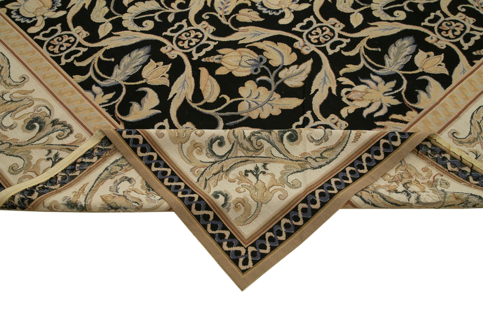 Handmade Wool Area Rug – Beige Floral Pattern Carpet | Durable Cotton Wool Blend