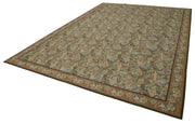 Handmade Area Rug - Beige Wool Rug Floral Design Carpet 9'5'' x 13'5'' by Agacan