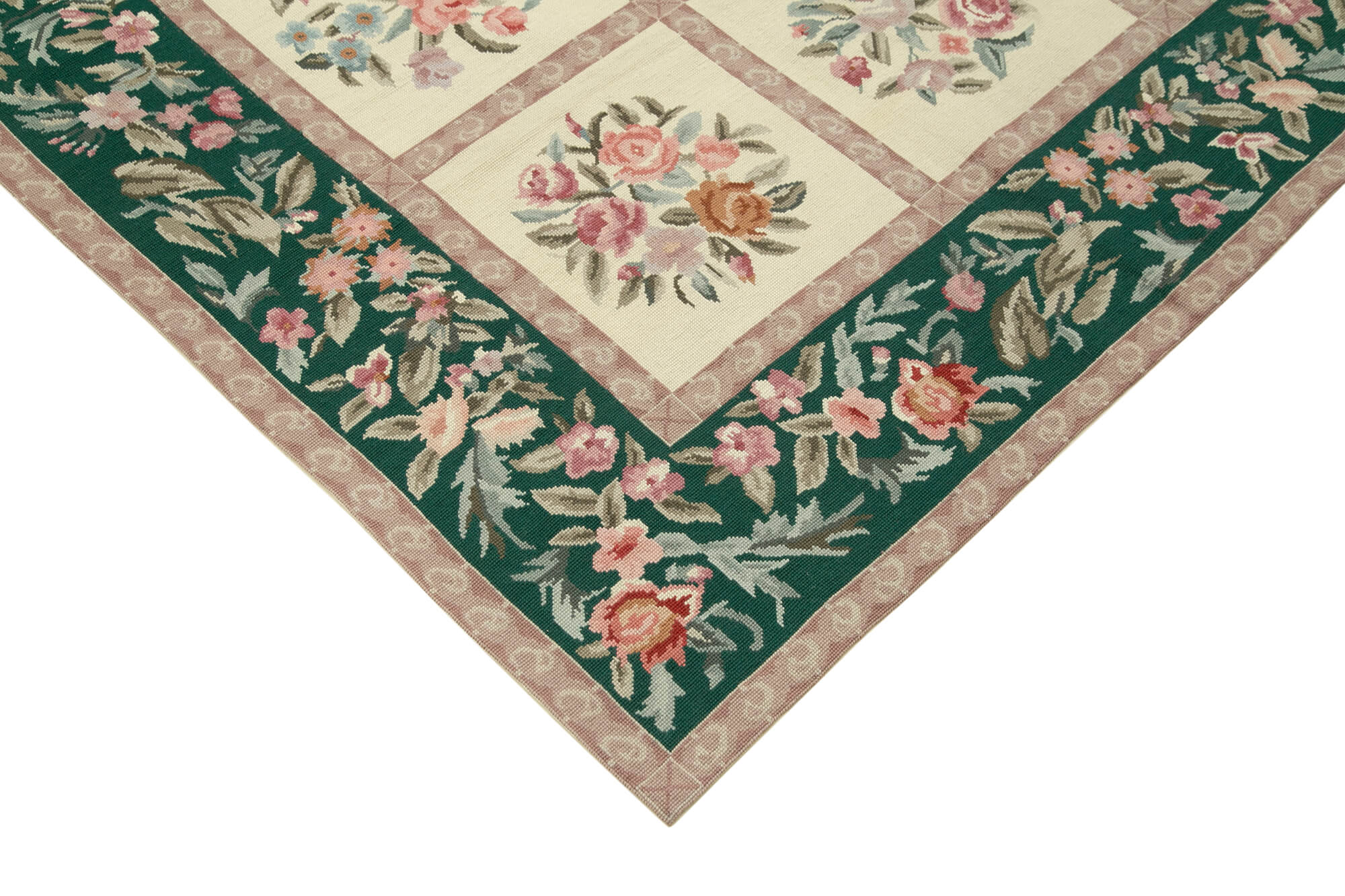 Handmade Floral Area Rug | Durable Wool Carpet, Cotton Wool Carpet, Classic Floral Design 7'11''x9'10''