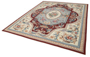 Handmade Floral Area Rug – Beige Floral Carpet | Vintage Wool Rug, Soft Wool Texture