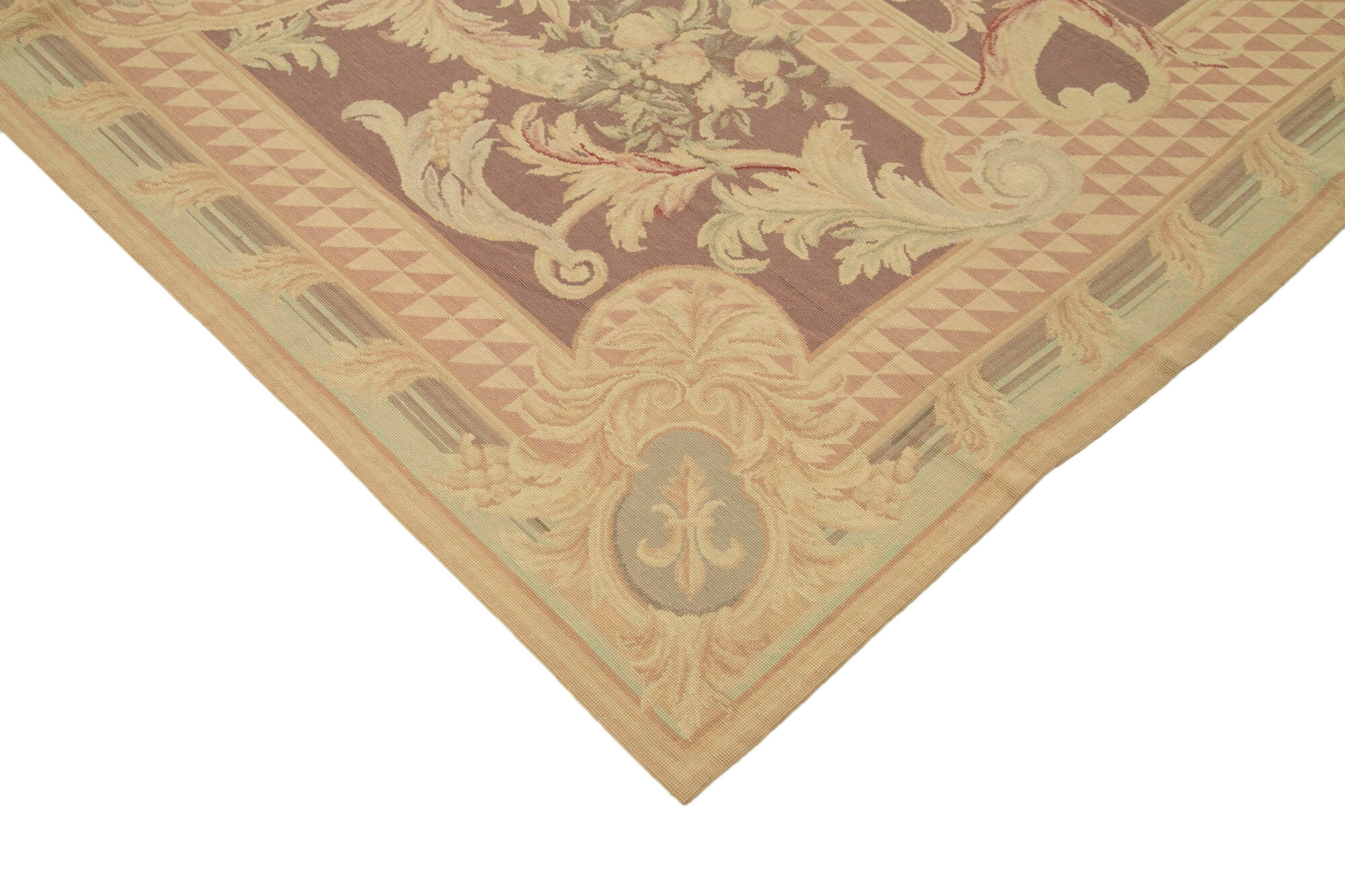 Handmade Floral Area Rug – Vintage Wool Rug With Soft Wool Texture & Durable Cotton Weave 7'10''x9'6''