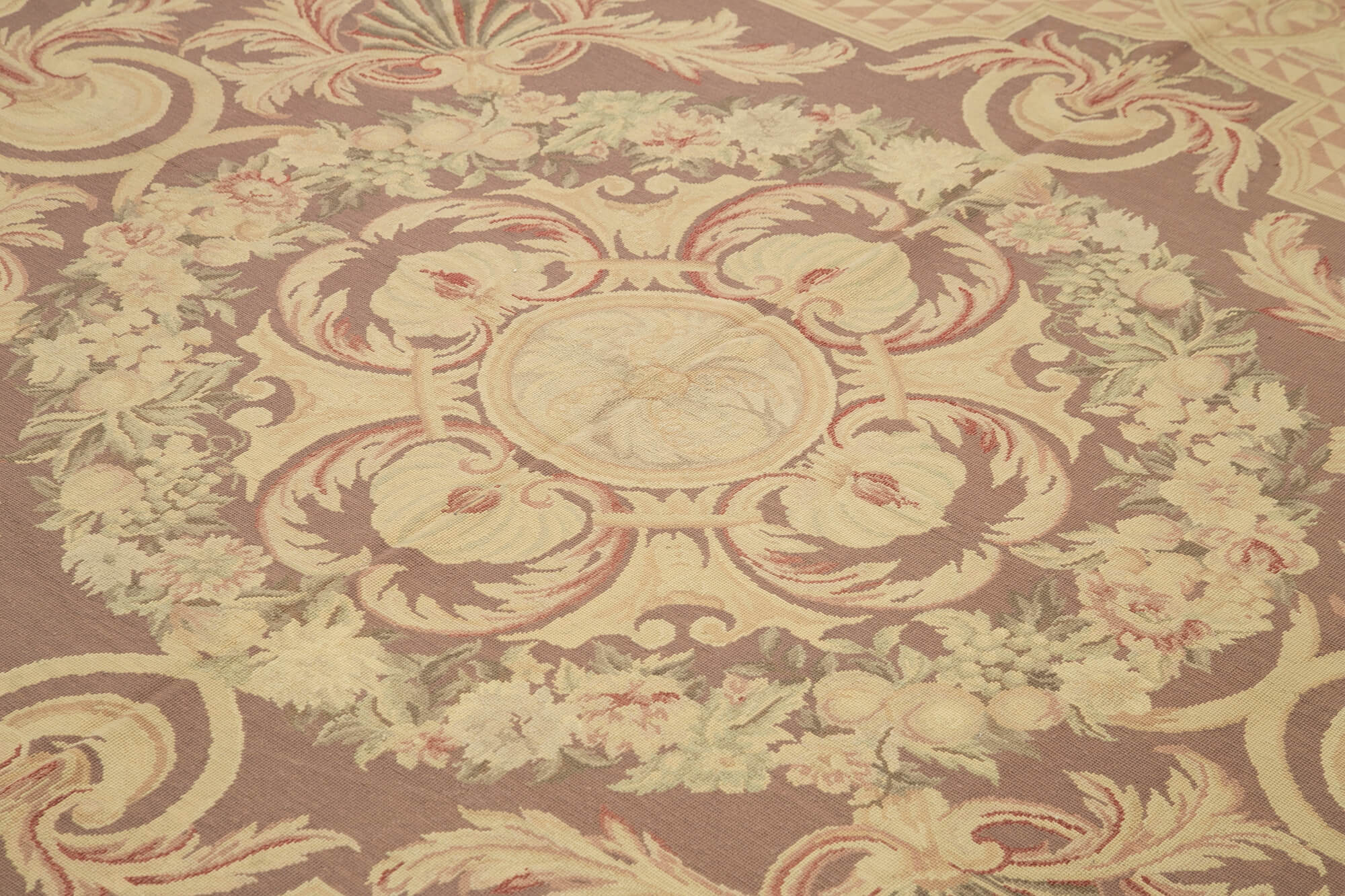 Handmade Floral Area Rug – Vintage Wool Rug With Soft Wool Texture & Durable Cotton Weave 7'10''x9'6''