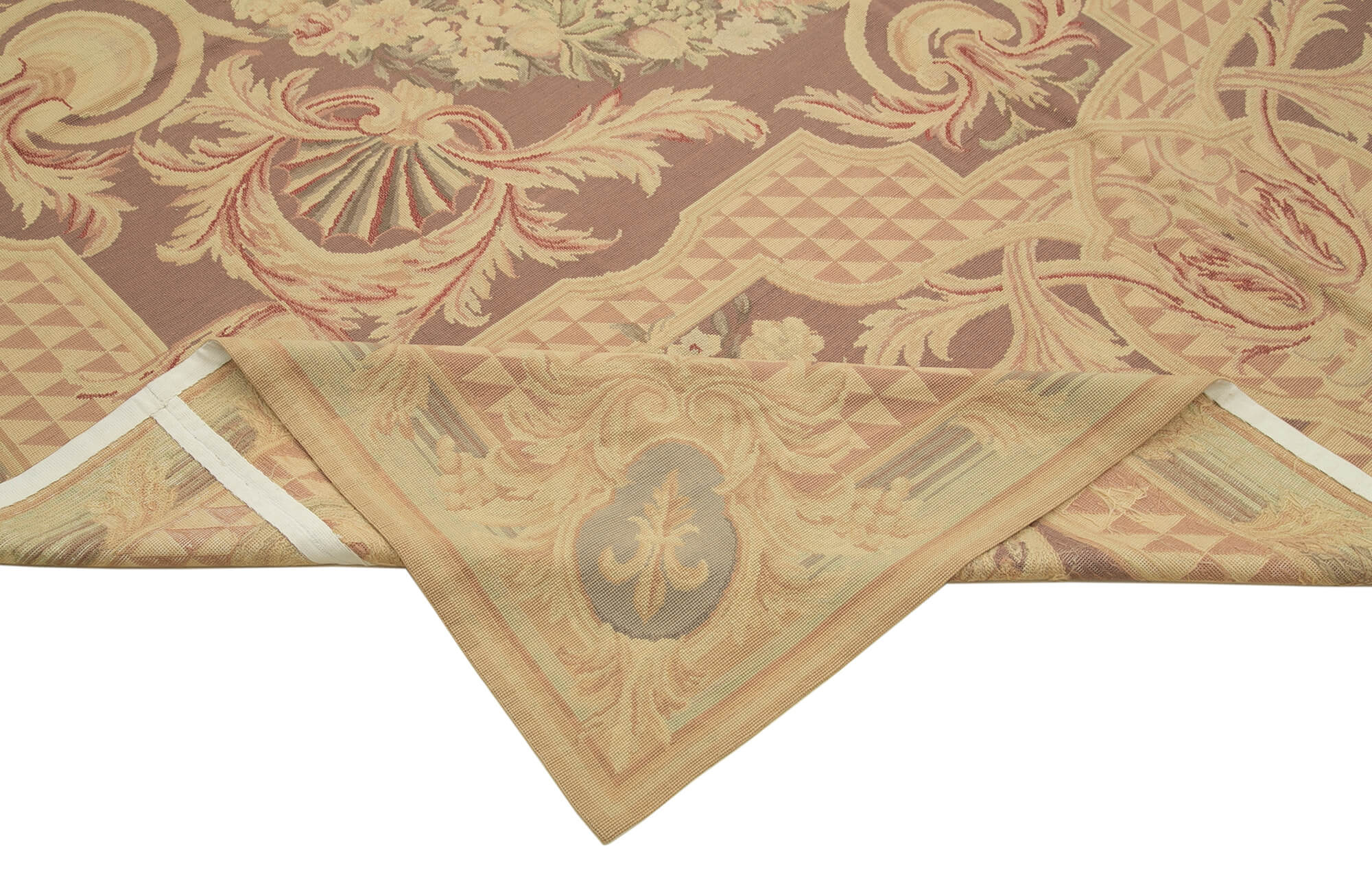 Handmade Floral Area Rug – Vintage Wool Rug With Soft Wool Texture & Durable Cotton Weave 7'10''x9'6''
