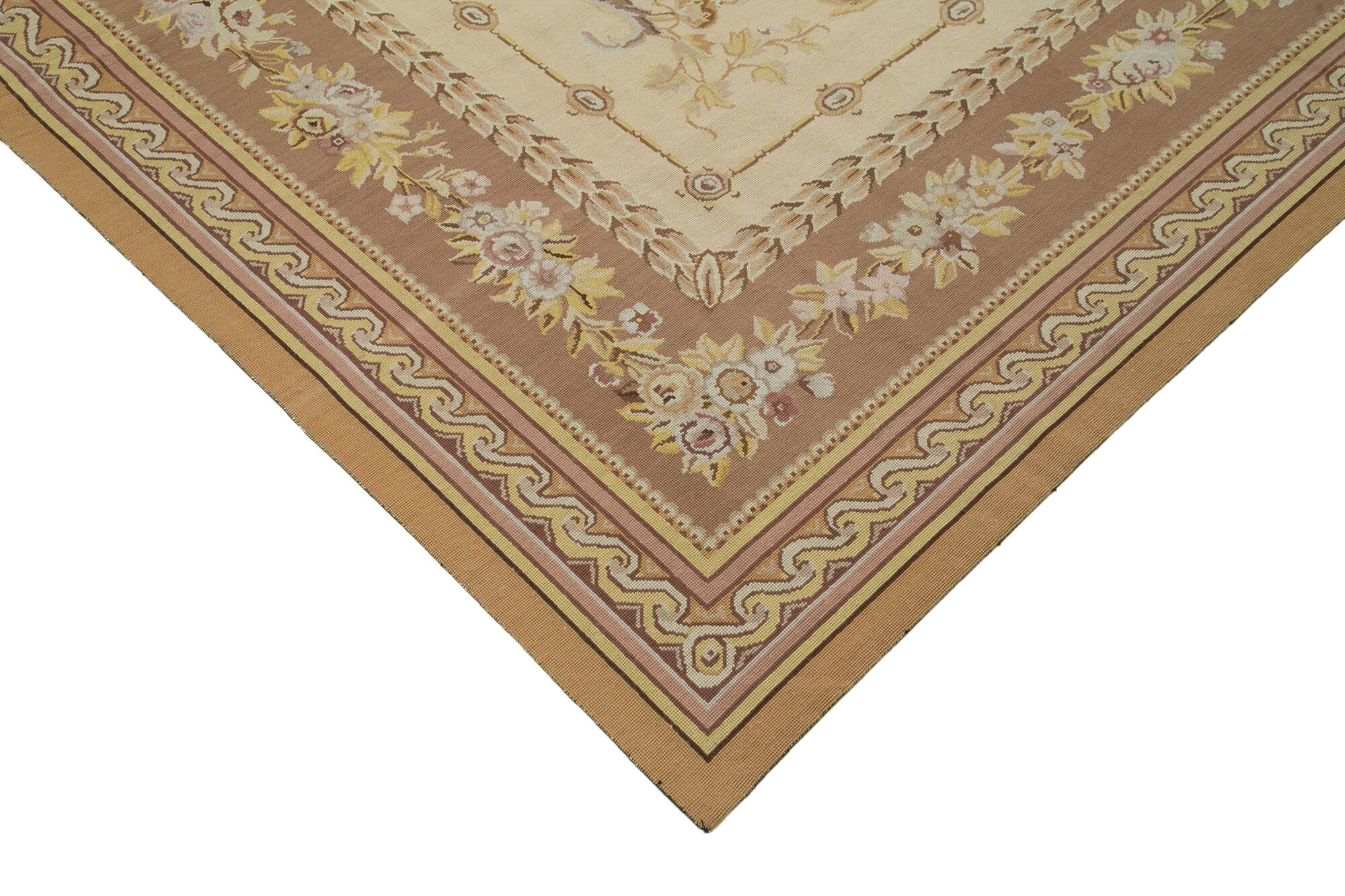 Handmade Floral Area Rug – Vintage Wool Rug With Soft Wool Texture & Durable Cotton Weave 8'1''x9'11''