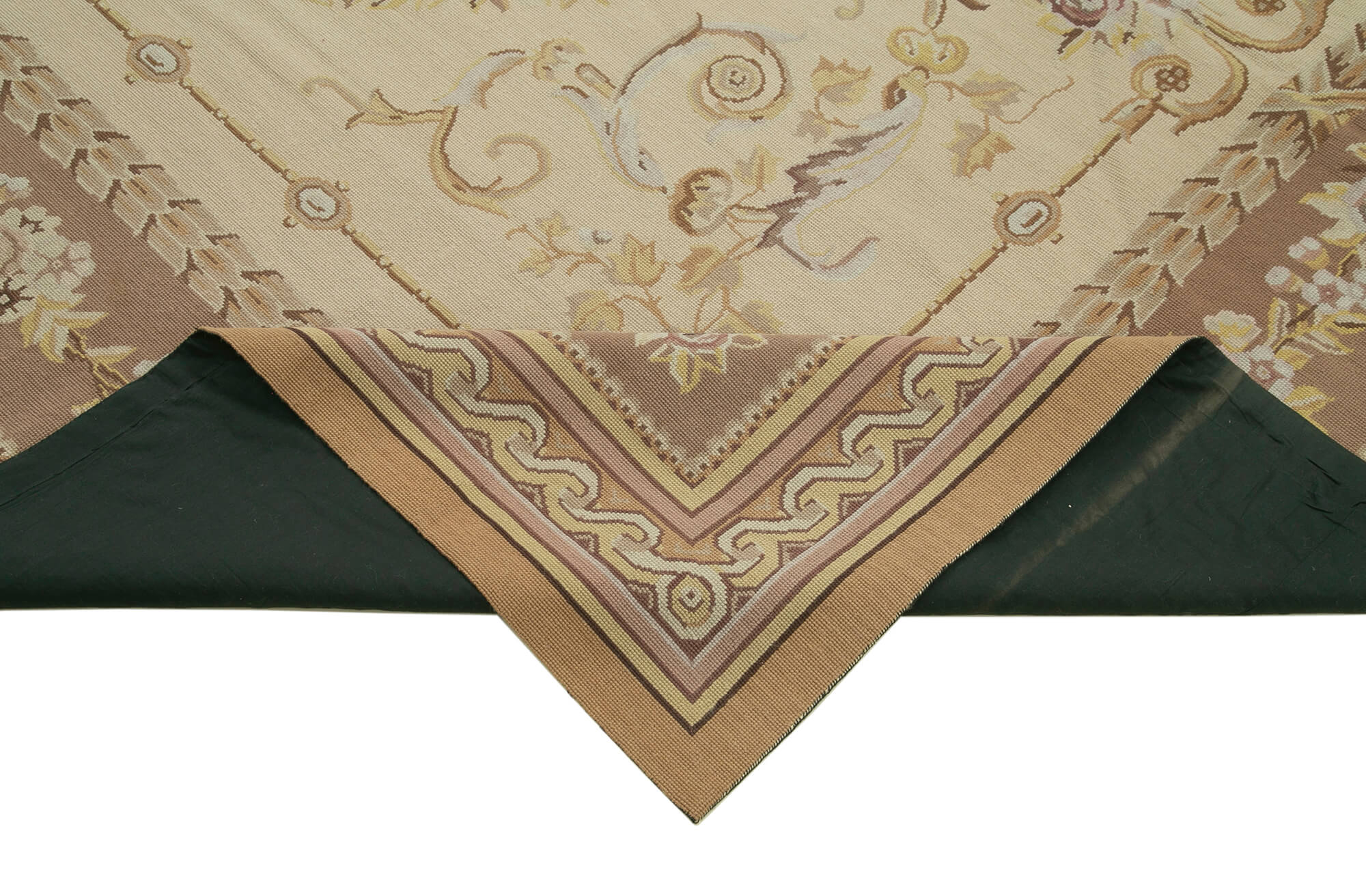 Handmade Floral Area Rug – Vintage Wool Rug With Soft Wool Texture & Durable Cotton Weave 8'1''x9'11''