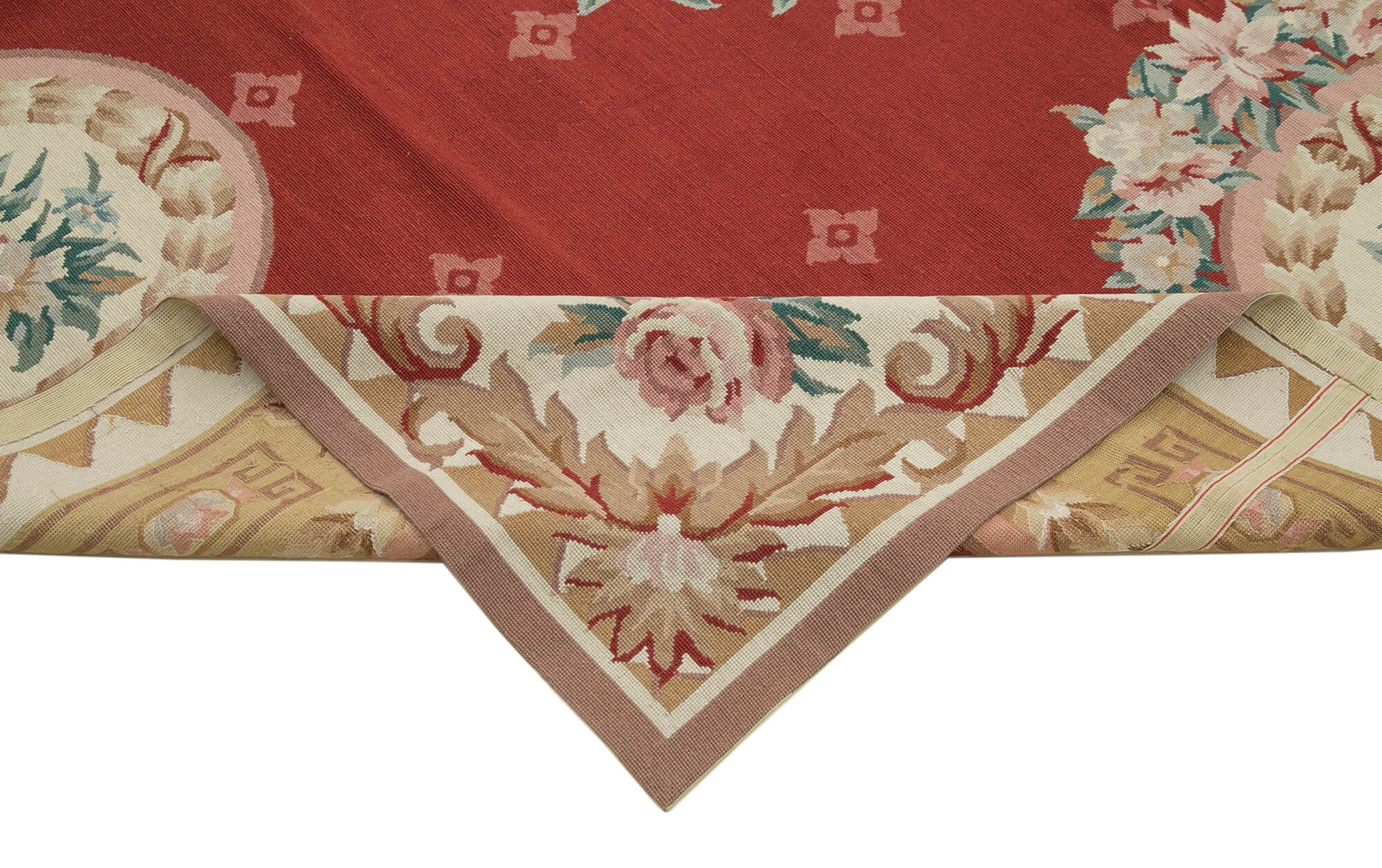 Handmade Area Rug – Vintage Wool Rug Cotton Wool Carpet 8'x10' Floral Beige Design