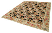 Handmade Area Rug - Vintage Wool Rug Floral Beige Cotton Wool Carpet 8'x10'