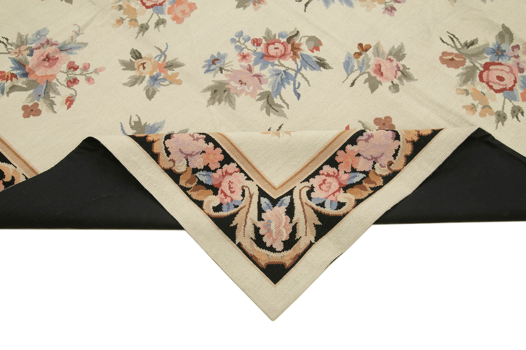 Handmade Area Rug – Vintage Wool Rug 6'0'' x 8'11'' | Beige Floral Cotton Carpet