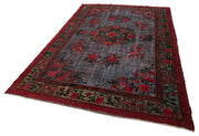 Vintage Handmade Area Rug - Red Turkish Wool Carpet 6'5'' x 9'11'' Cotton Wool Blend