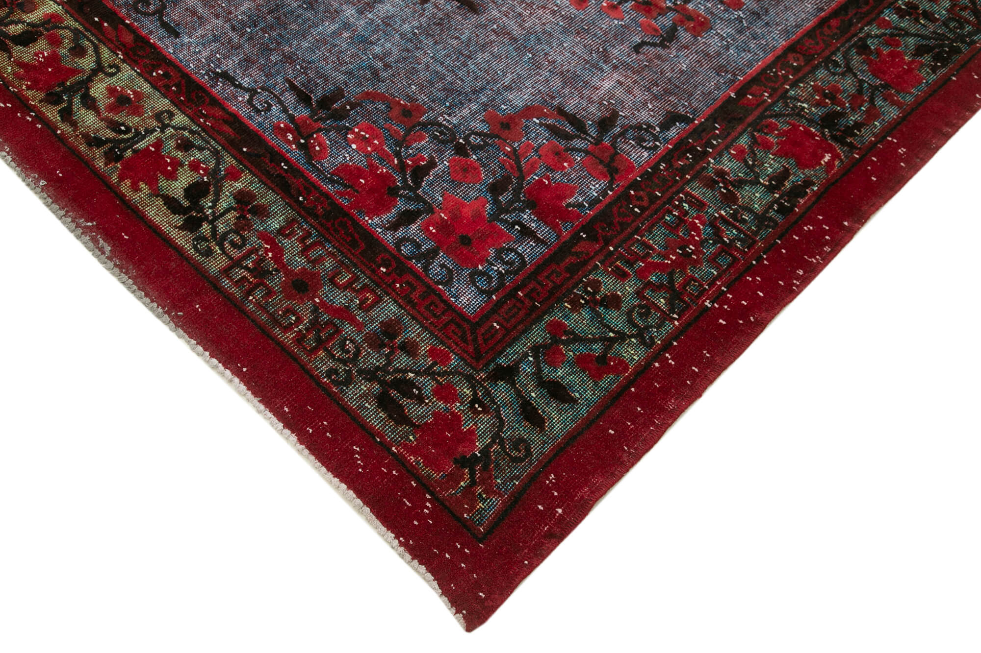 Vintage Handmade Area Rug - Red Turkish Wool Carpet 6'5'' x 9'11'' Cotton Wool Blend