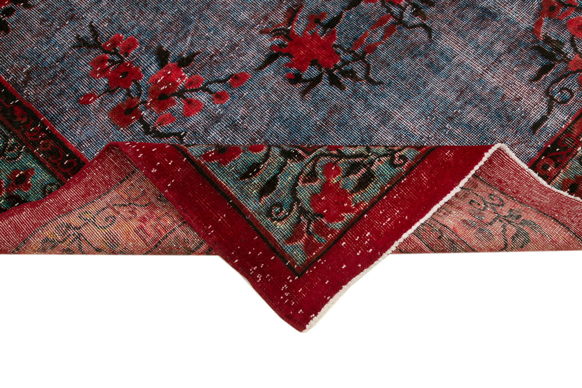 Vintage Handmade Area Rug - Red Turkish Wool Carpet 6'5'' x 9'11'' Cotton Wool Blend