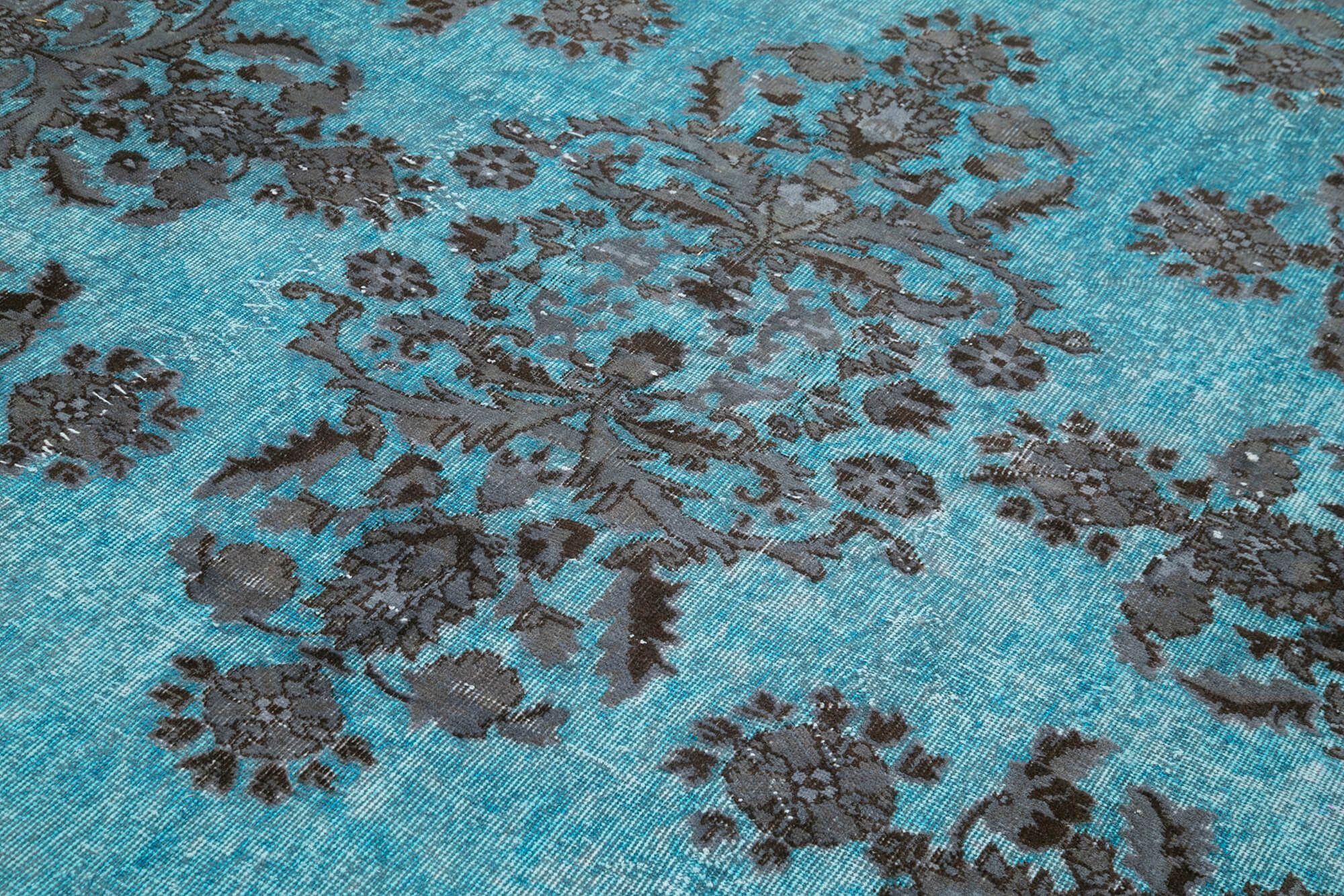 Vintage Handmade Area Rug - Blue Turkish Wool Carpet | Hand Woven Cotton Wool Rug 6'7"x10'6"