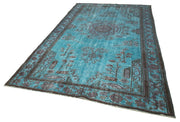Vintage Handmade Area Rug – Blue Eskilme Style Cotton Wool Carpet 6'6''x10'6''
