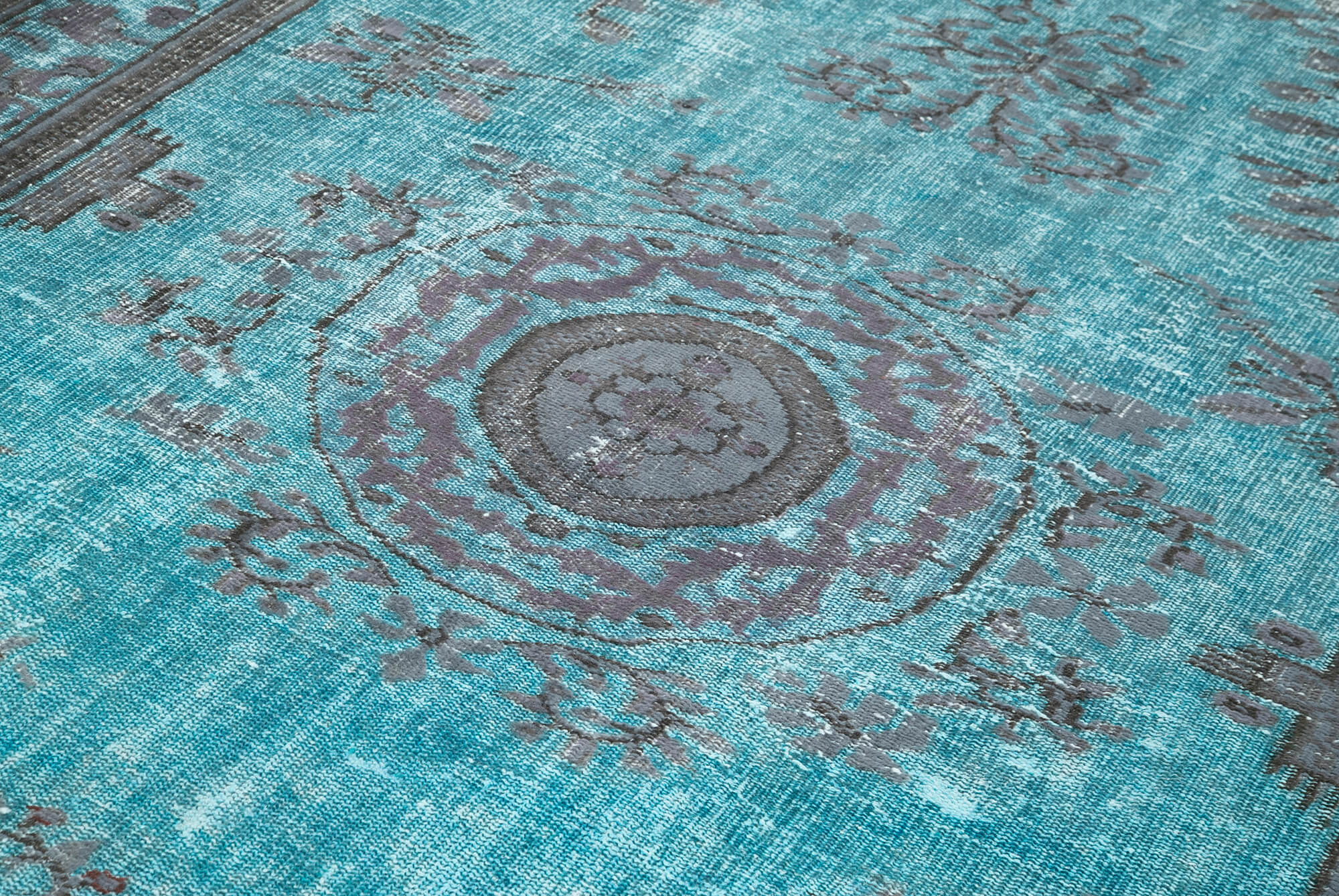 Vintage Handmade Area Rug – Blue Eskilme Style Cotton Wool Carpet 6'6''x10'6''