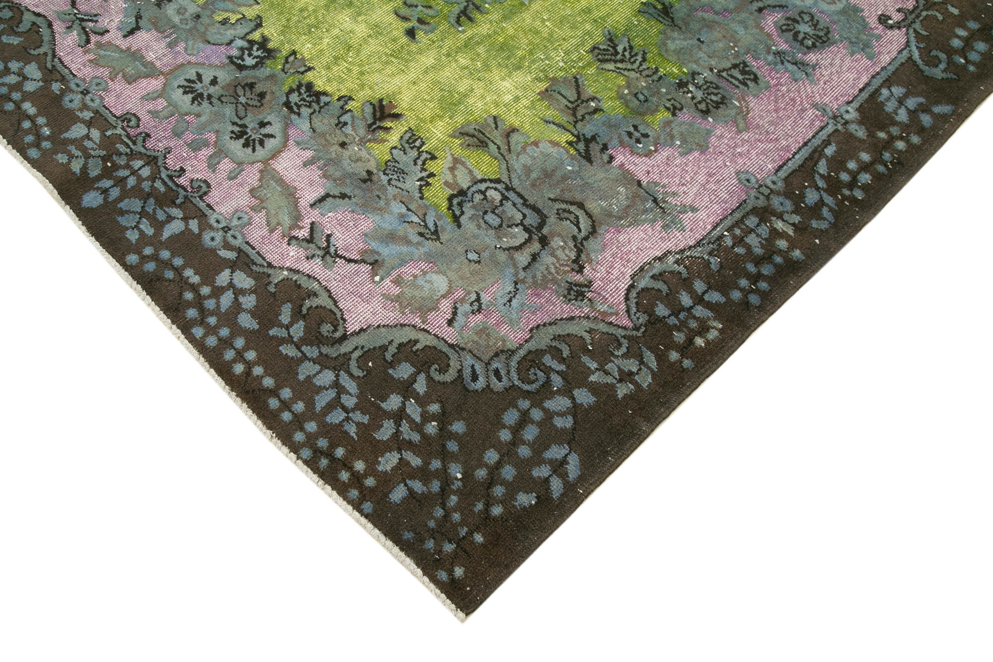 Vintage Handmade Area Rug – Brown Turkish Cotton Wool Carpet 5'8''x8'10''