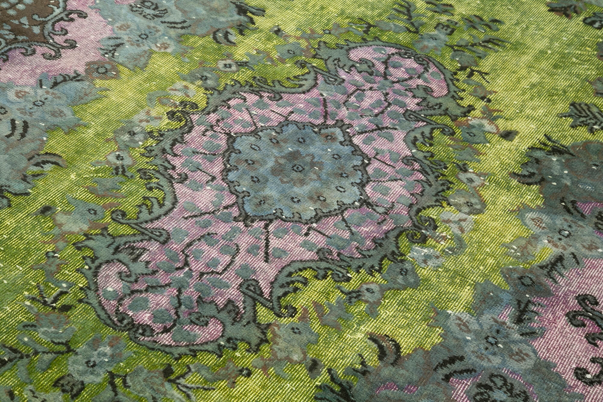 Vintage Handmade Area Rug – Brown Turkish Cotton Wool Carpet 5'8''x8'10''