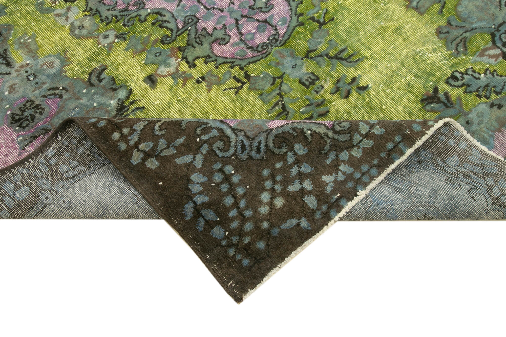 Vintage Handmade Area Rug – Brown Turkish Cotton Wool Carpet 5'8''x8'10''