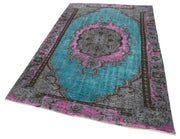 Vintage Turquoise Area Rug – Handmade Wool Rug, Turkish Hand Knotted Bohemian Style