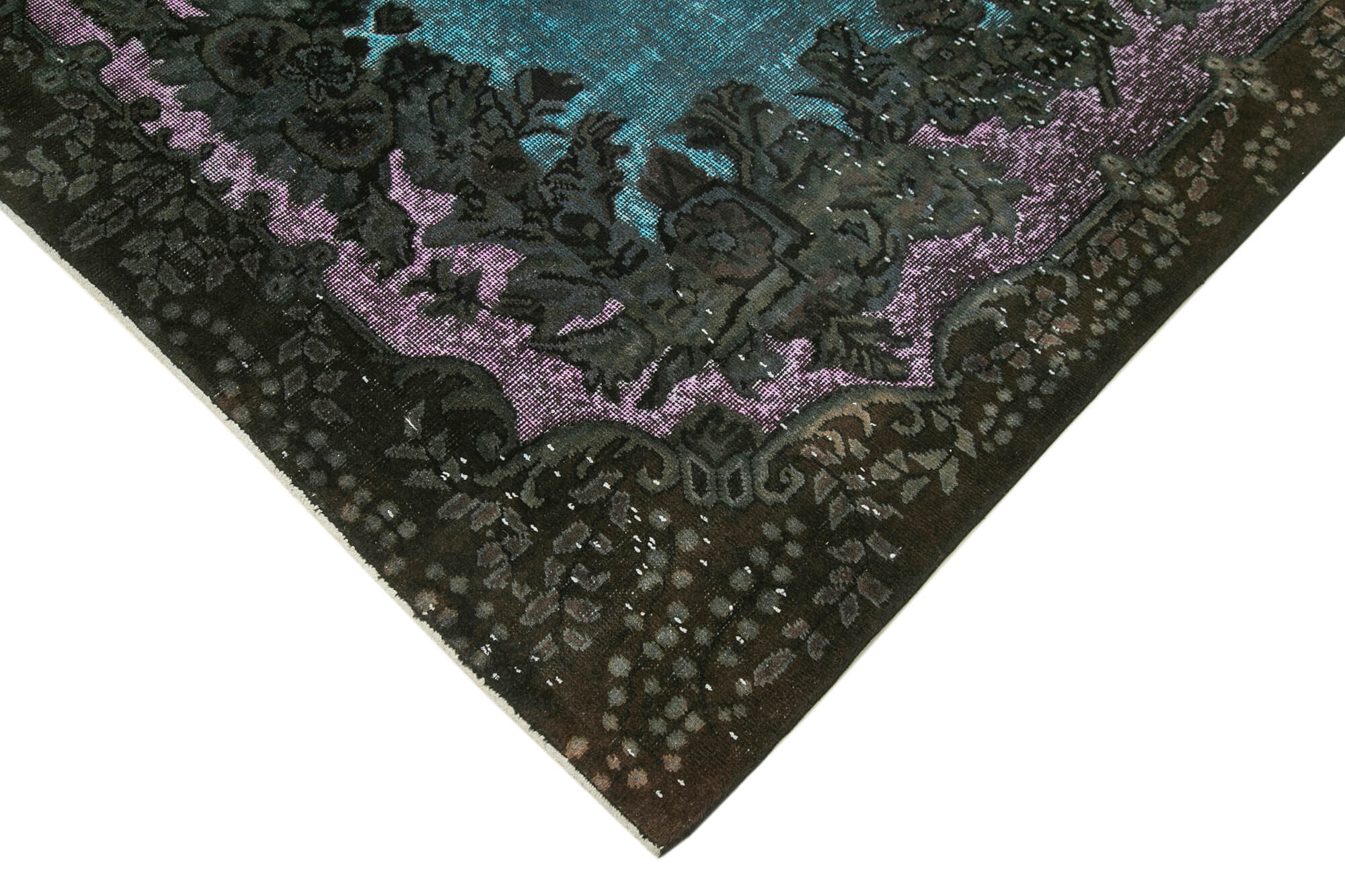 Vintage Wool Area Rug - Hand Woven Brown Cotton Wool Carpet 6'2''x9'5''