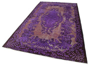 Vintage Cotton Wool Rug - Handmade Area Rug 5'9''x9'8'' | Purple Turkish Vintage Carpet