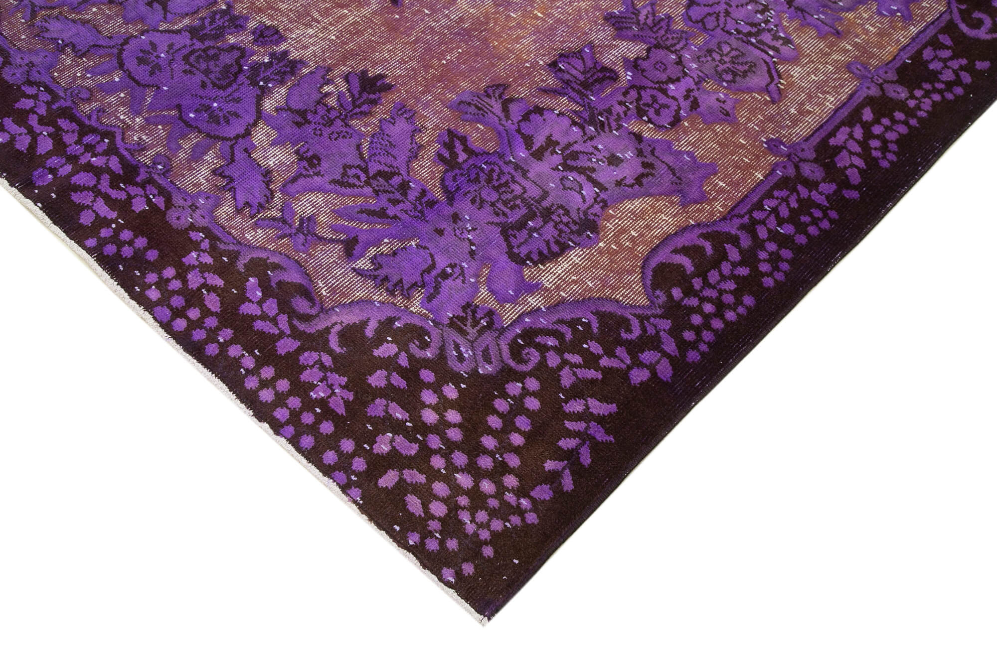 Vintage Cotton Wool Rug - Handmade Area Rug 5'9''x9'8'' | Purple Turkish Vintage Carpet