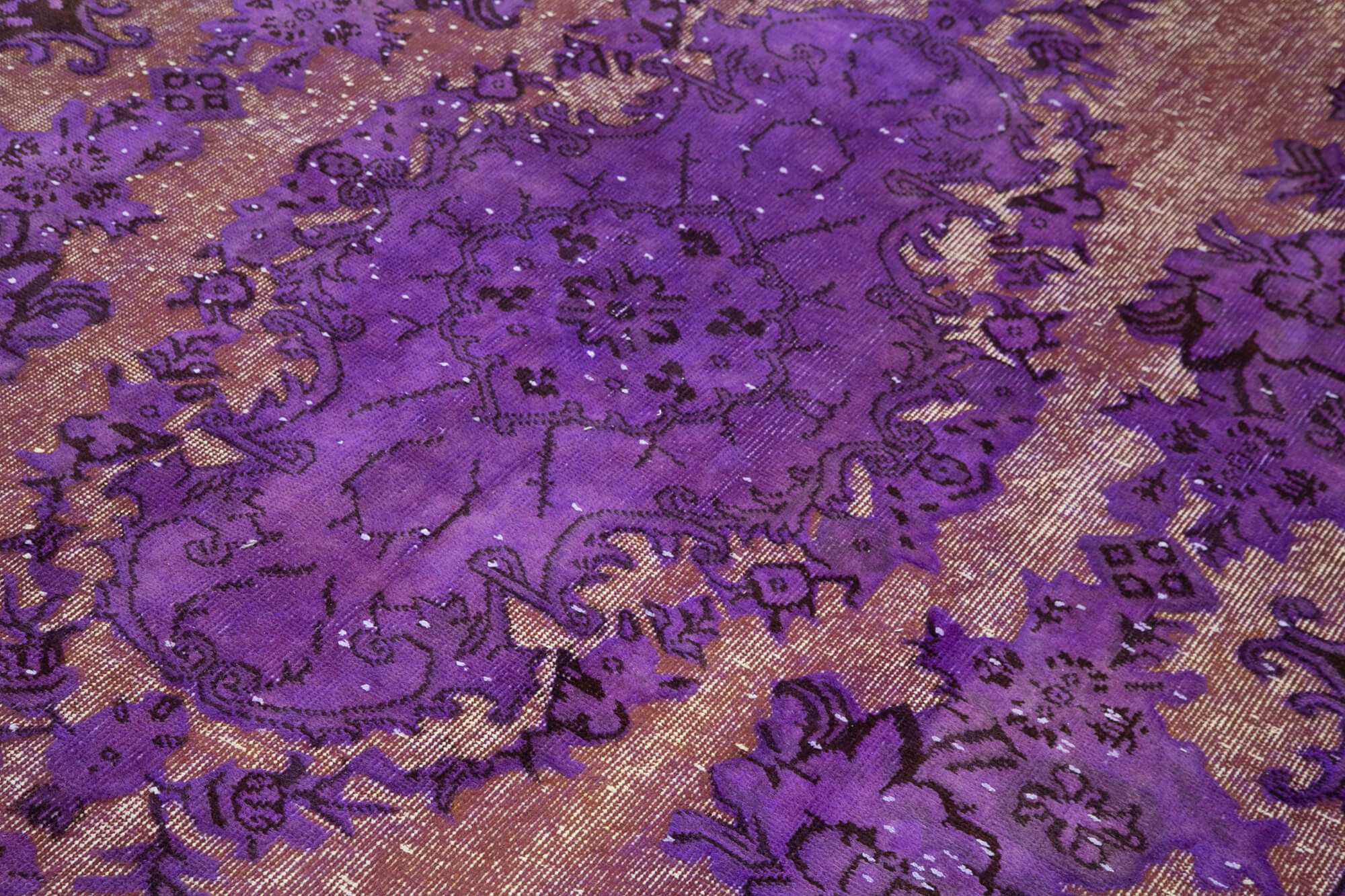 Vintage Cotton Wool Rug - Handmade Area Rug 5'9''x9'8'' | Purple Turkish Vintage Carpet